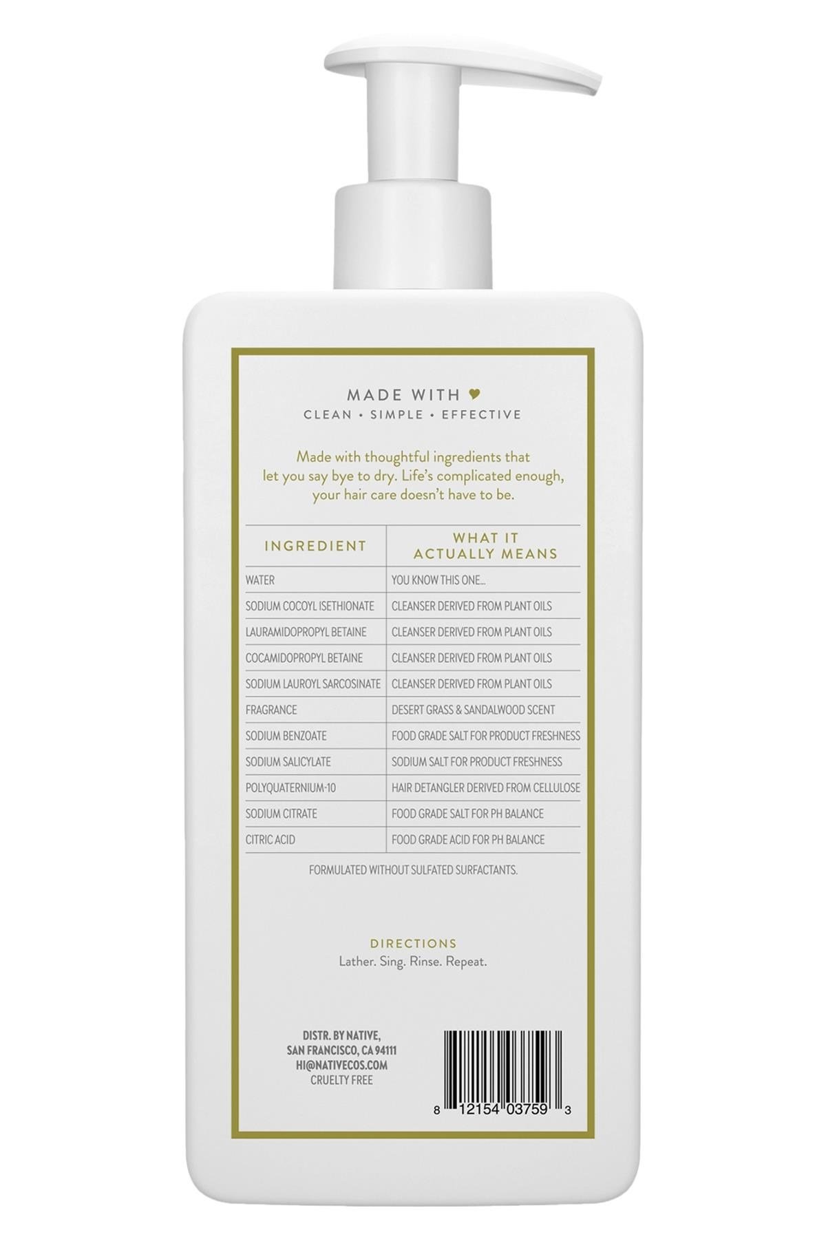 Native Desert Grass & Sandalwood Nemlendirici Şampuan 487ML