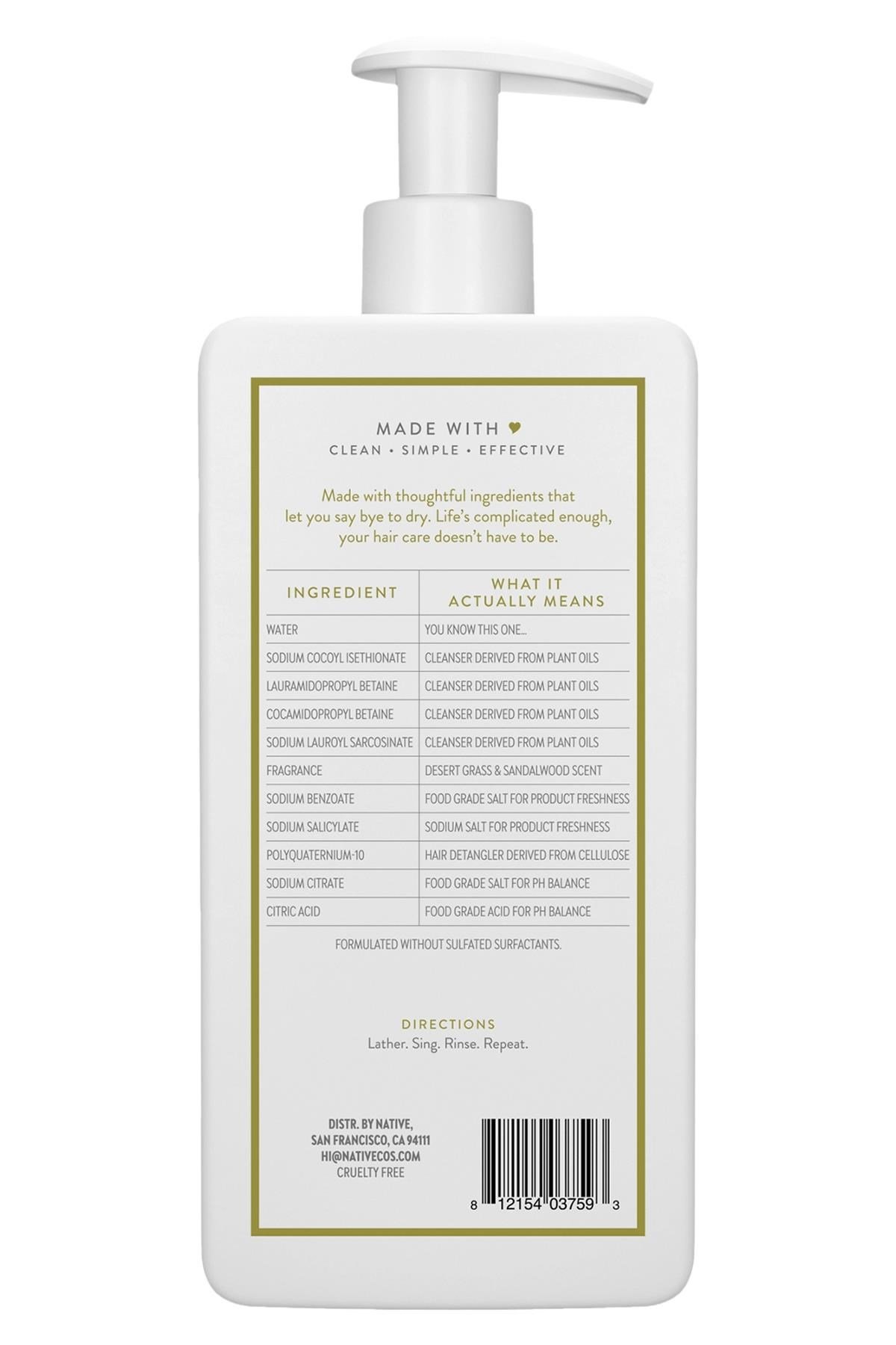 Native Desert Grass & Sandalwood Nemlendirici Şampuan 487ML