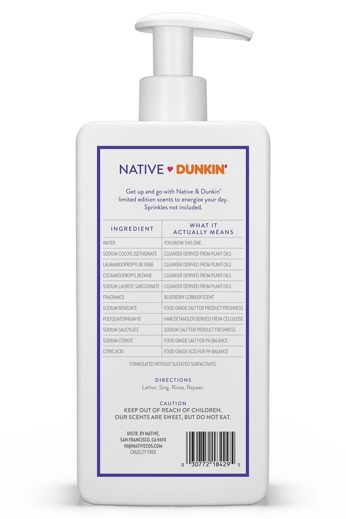 Native Dunkin Blueberry Cobbler 2’si 1 Arada Şampuan ve Saç Kremi 487ML