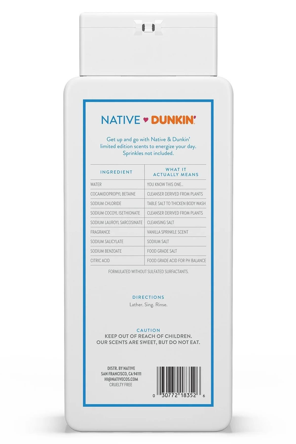 Native Dunkin Vanilla Sprinkle Vücut Şampuanı 532ML