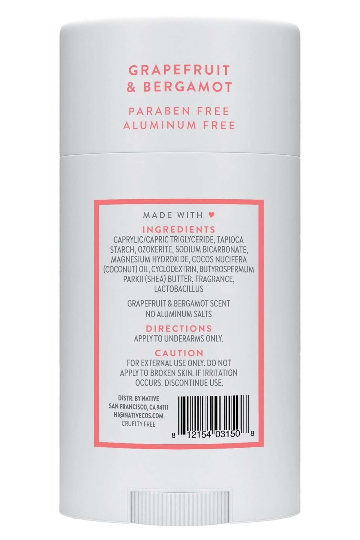 Native Grapefruit & Bergamot Alüminyumsuz Stick Deodorant 75GR