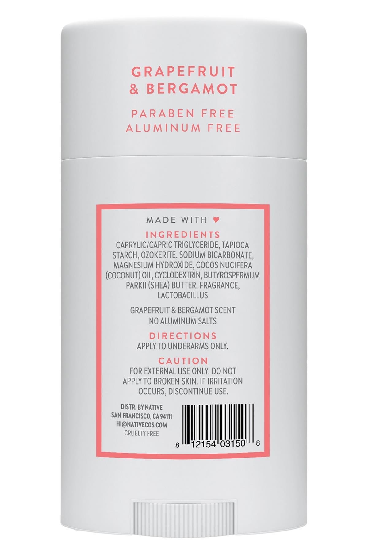 Native Grapefruit & Bergamot Alüminyumsuz Stick Deodorant 75GR