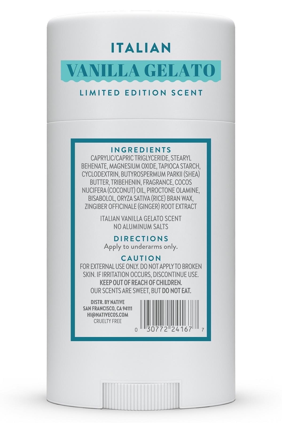 Native Italian Vanilla Gelato Alüminyumsuz Stick Deodorant 75GR