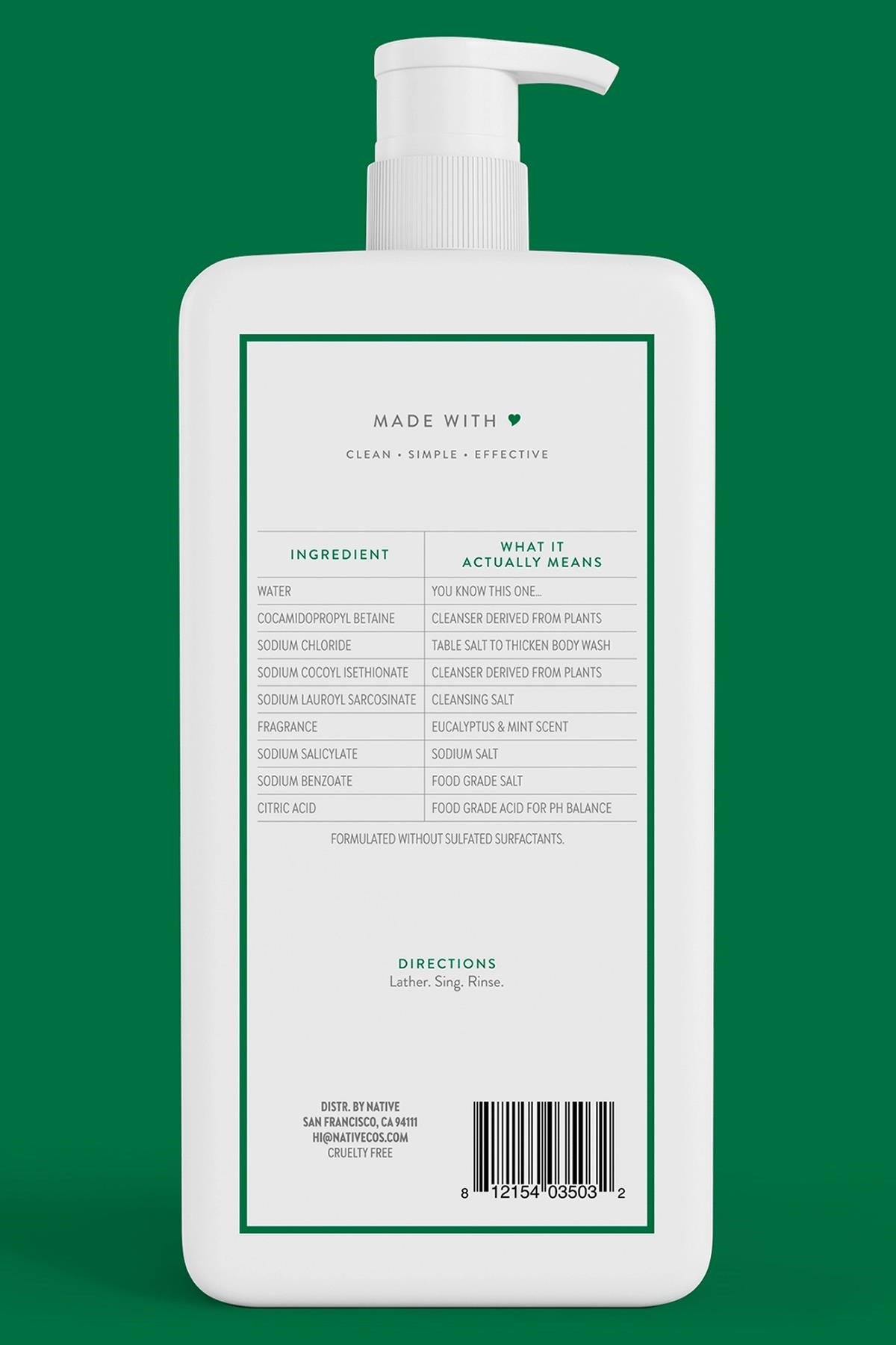 Native Okaliptüs & Nane Vücut Şampuanı 1064ML
