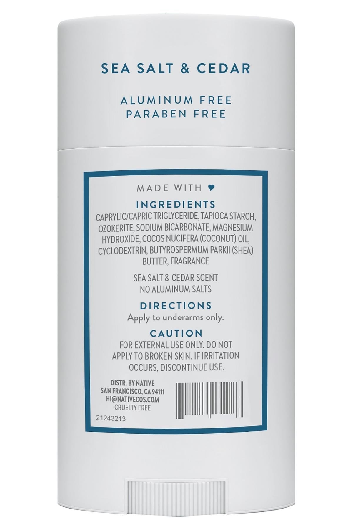 Native Sea Salt & Cedar Alüminyumsuz Stick Deodorant 65GR