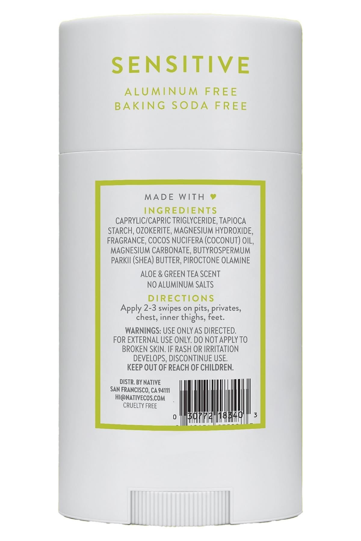 Native Sensitive Aloe & Green Tea Alüminyumsuz Stick Deodorant 75GR