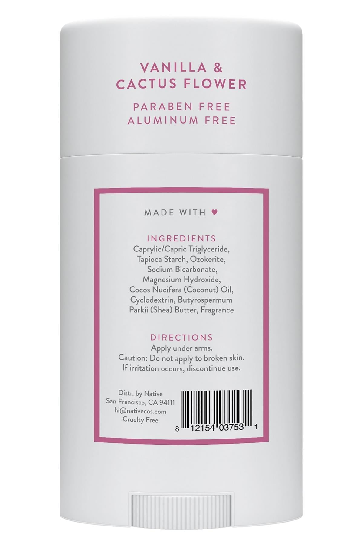 Native Vanilla & Cactus Flower Alüminyumsuz Stick Deodorant 75GR
