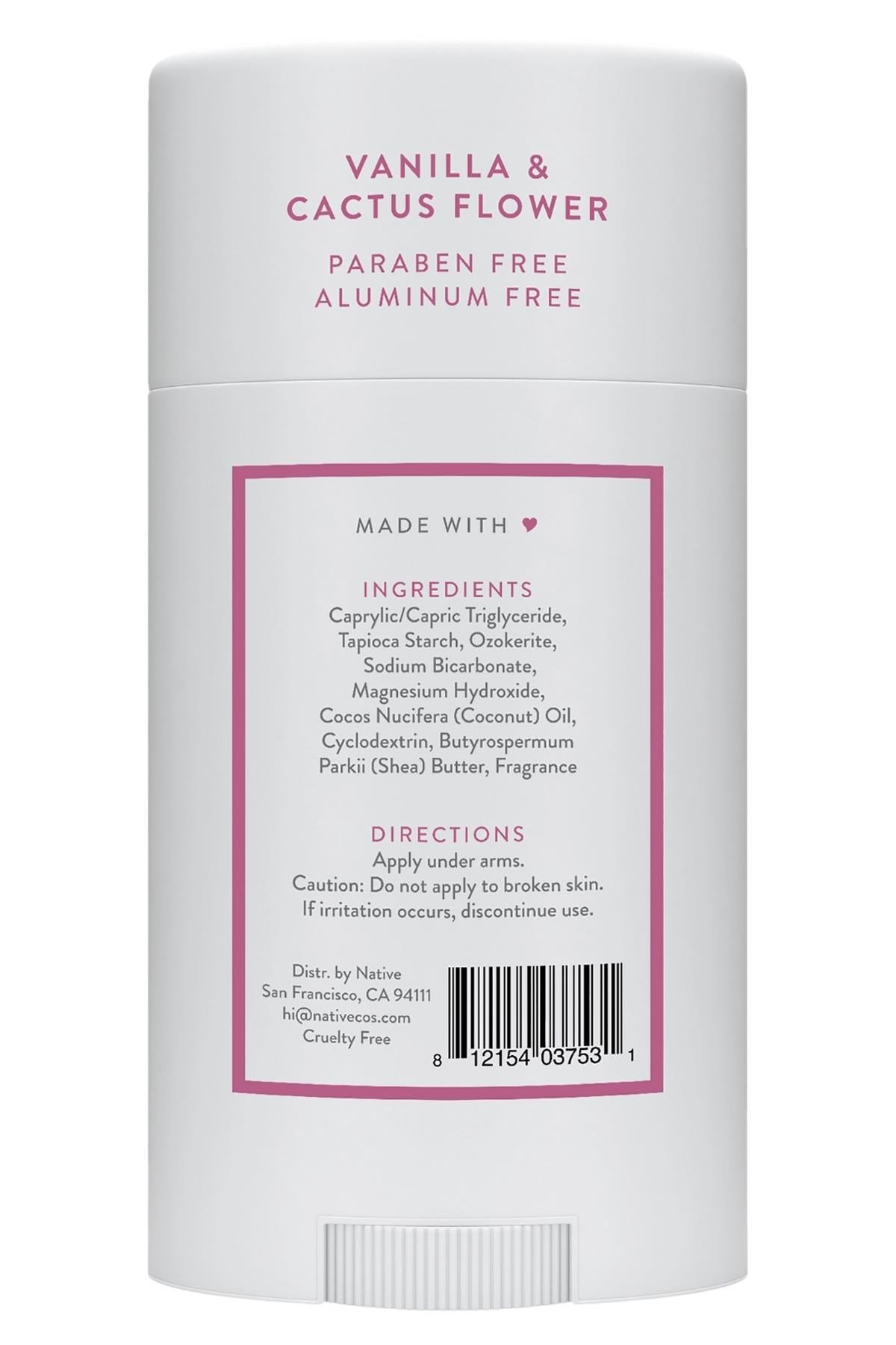 Native Vanilla & Cactus Flower Alüminyumsuz Stick Deodorant 75GR