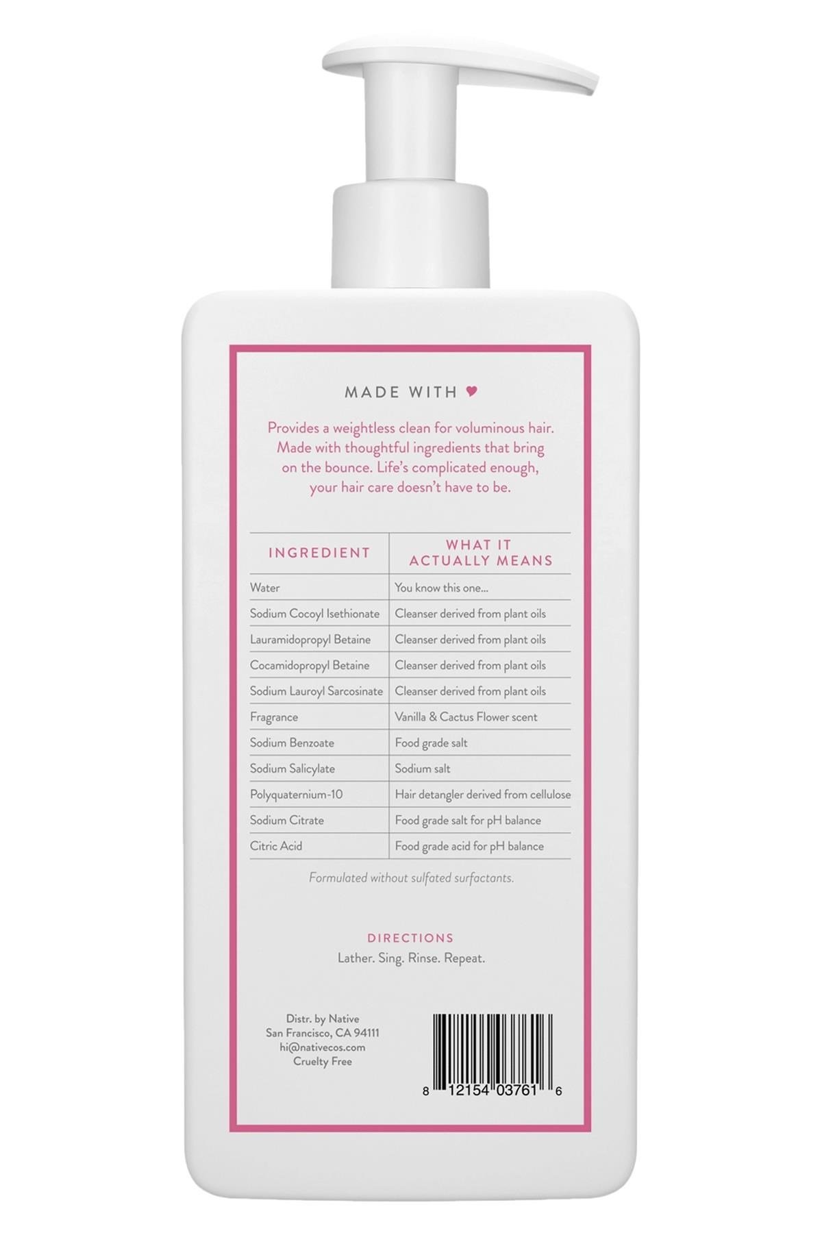 Native Vanilla & Cactus Flower Hacimlendirici Şampuan 487ML