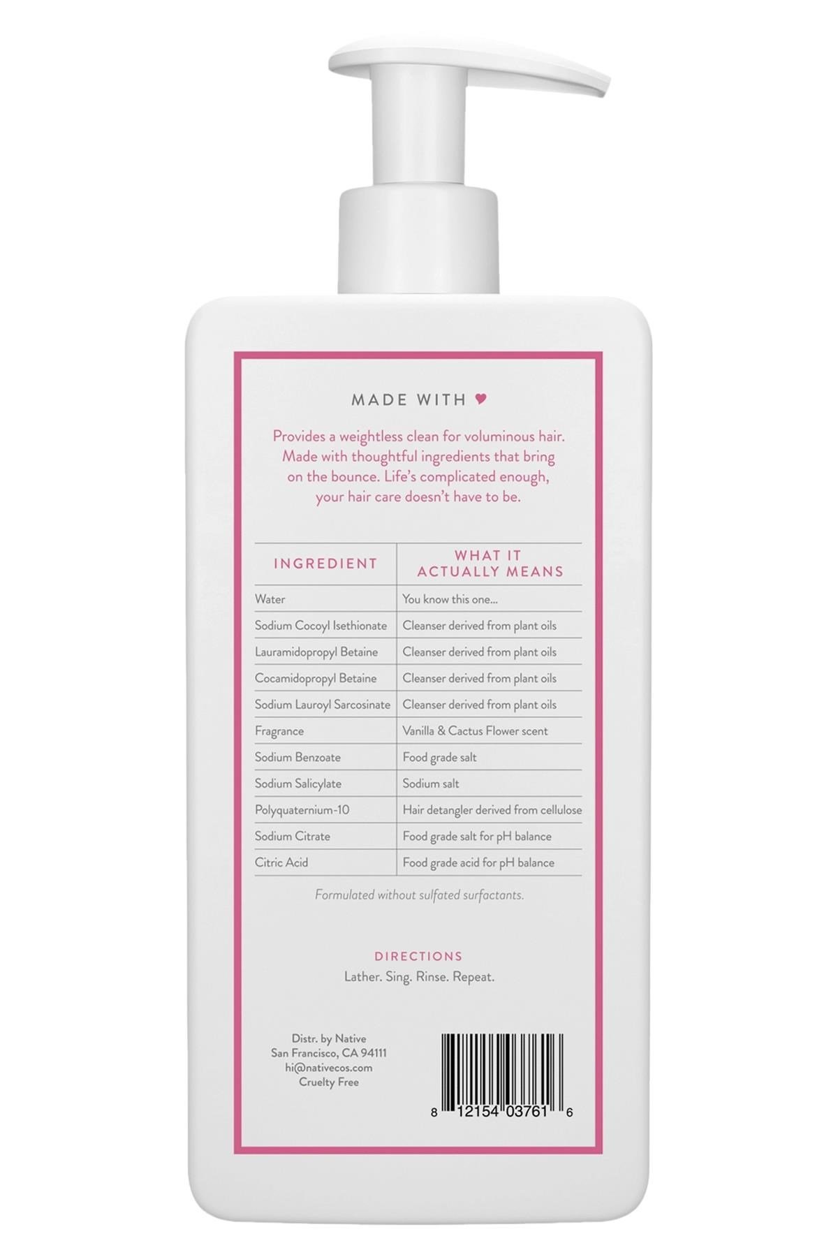 Native Vanilla & Cactus Flower Hacimlendirici Şampuan 487ML