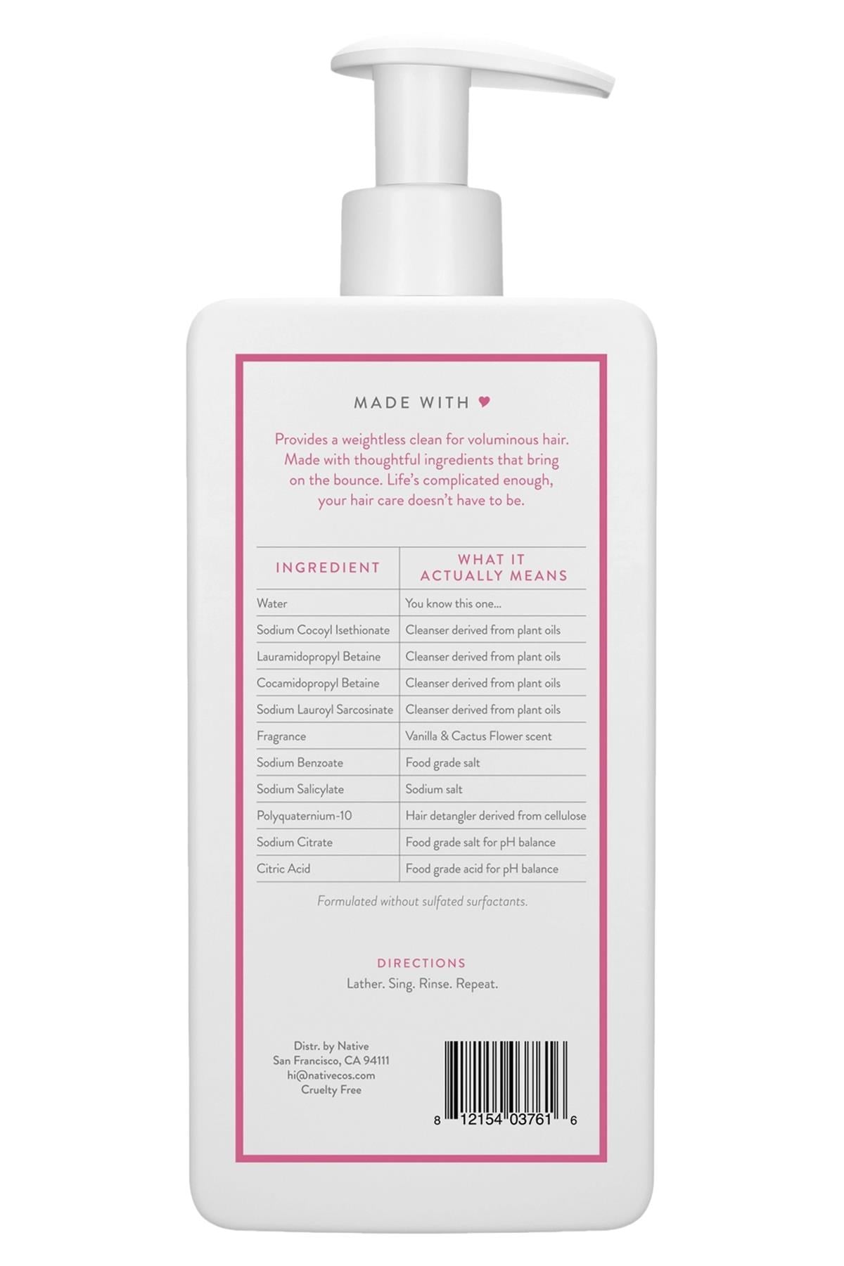 Native Vanilla & Cactus Flower Hacimlendirici Şampuan 487ML
