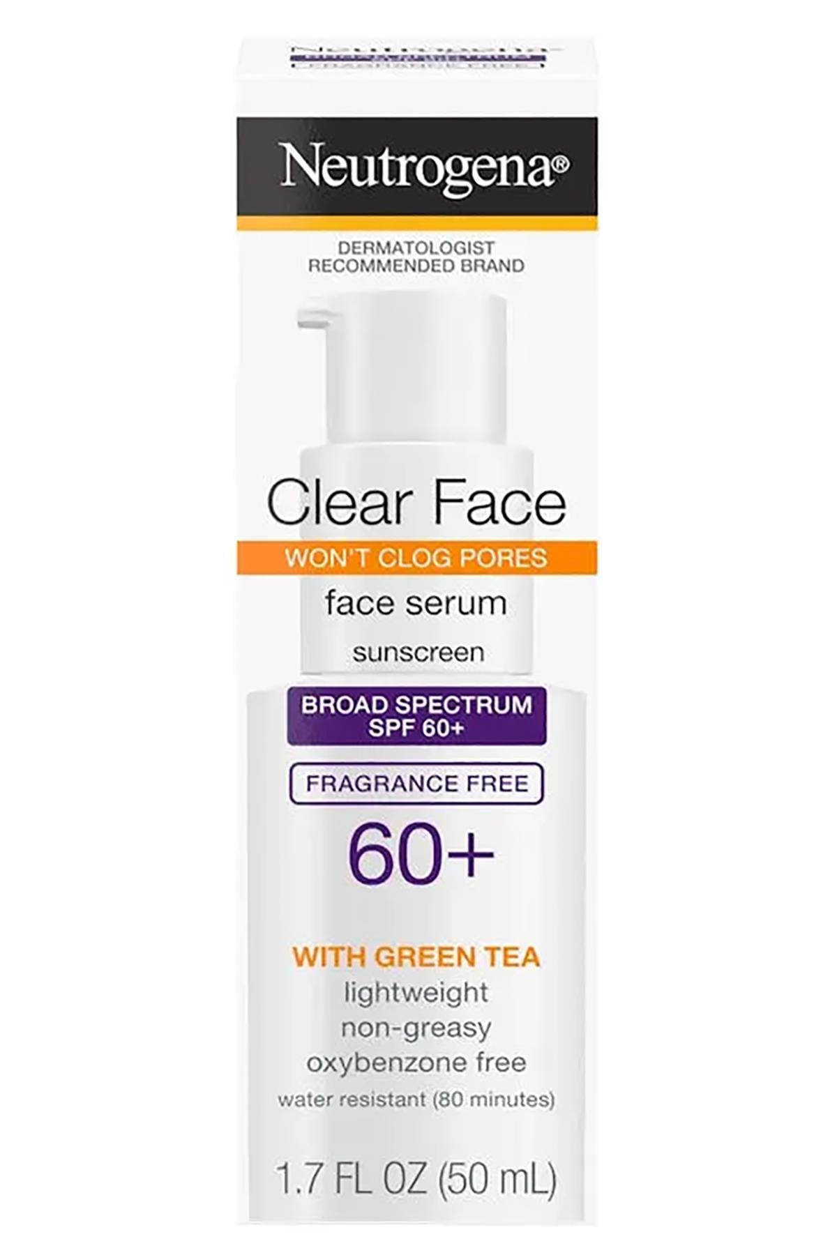 Neutrogena Clear Face SPF60 Güneş Koruyucu Yüz Serumu 50ML SKT:11/2026