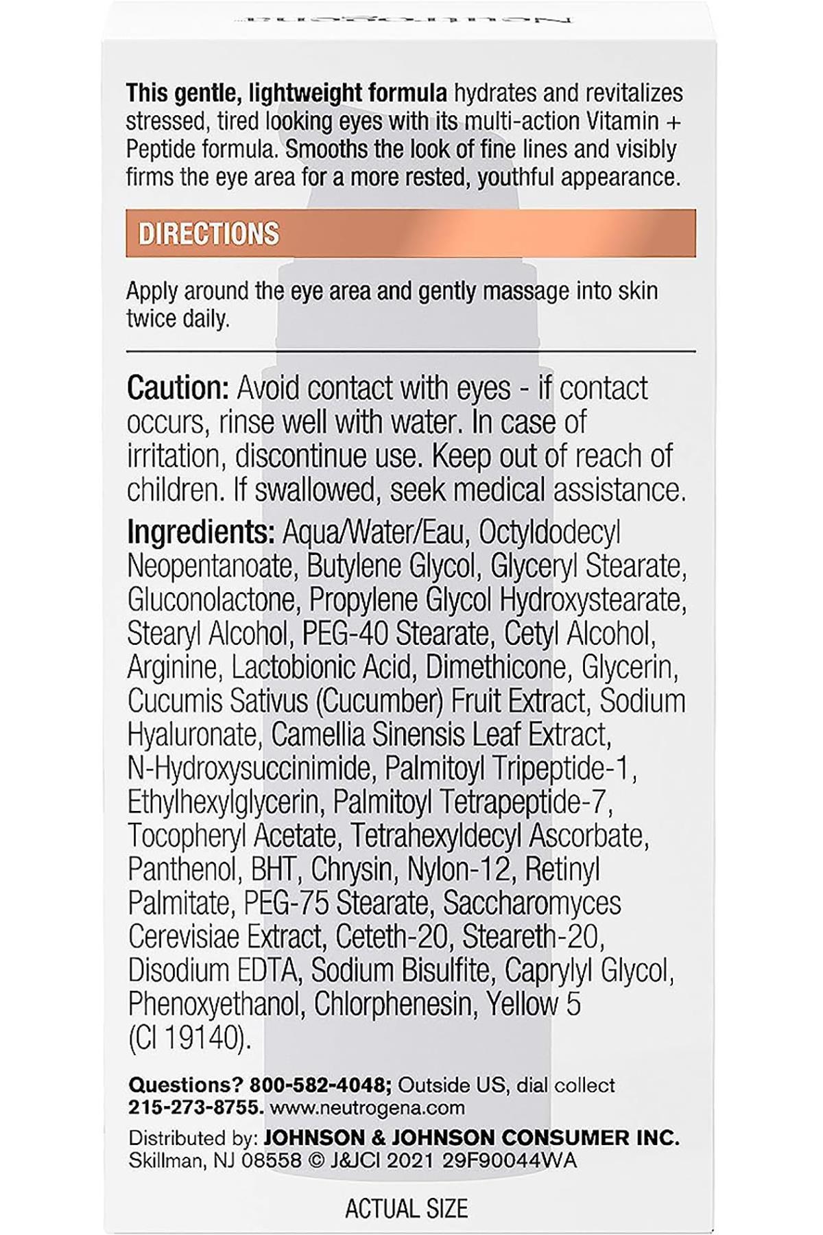 Neutrogena Peptide Multi Action Kokusuz Göz Kremi 15GR