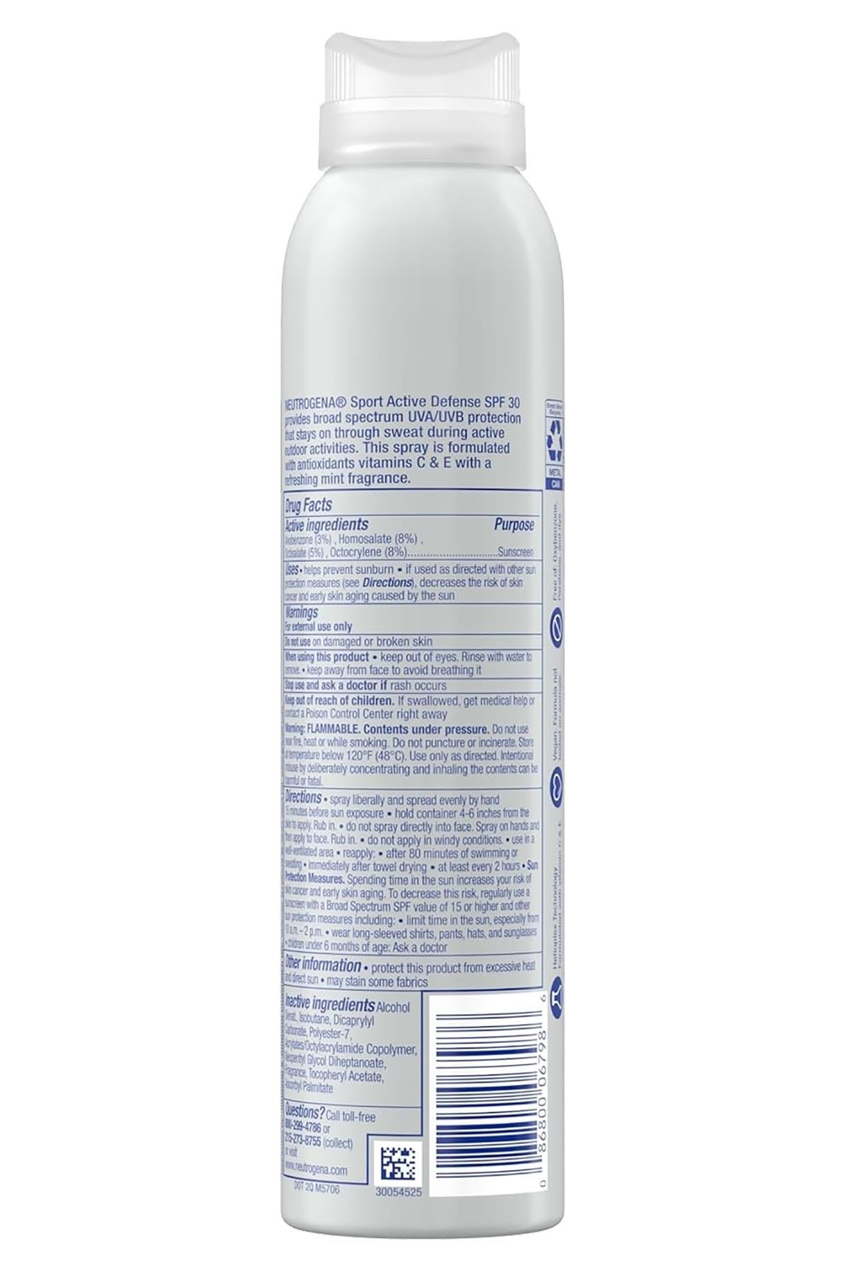 Neutrogena Sport Active Defense SPF30 Güneş Koruyucu Sprey 141GR SKT:09/2026