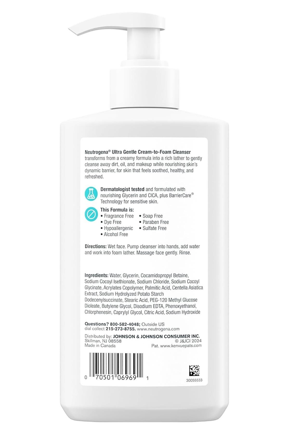Neutrogena Ultra Gentle Nemlendirici Köpüren Yüz Temizleyici 354ML
