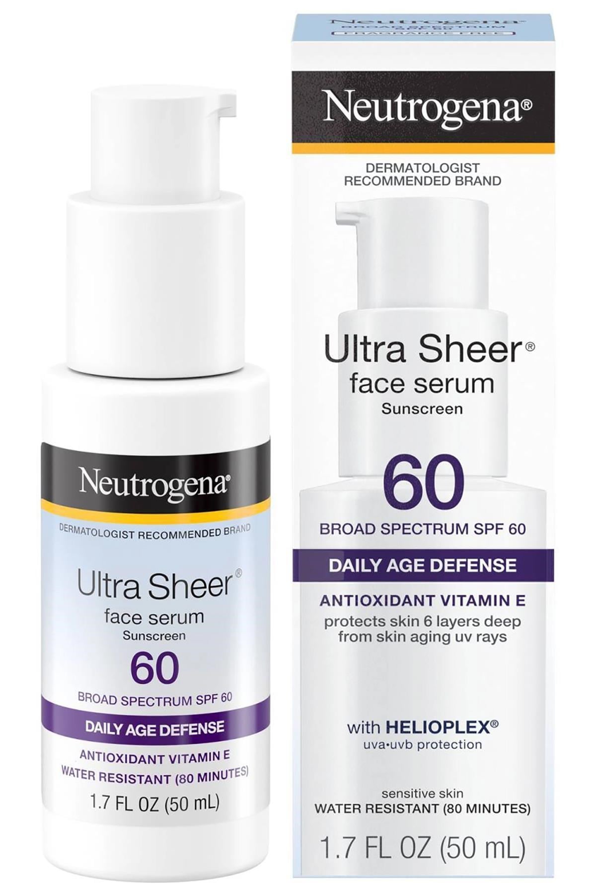 Neutrogena Ultra Sheer SPF60 Güneş Koruyucu Yüz Serumu 50ML SKT:01/2027