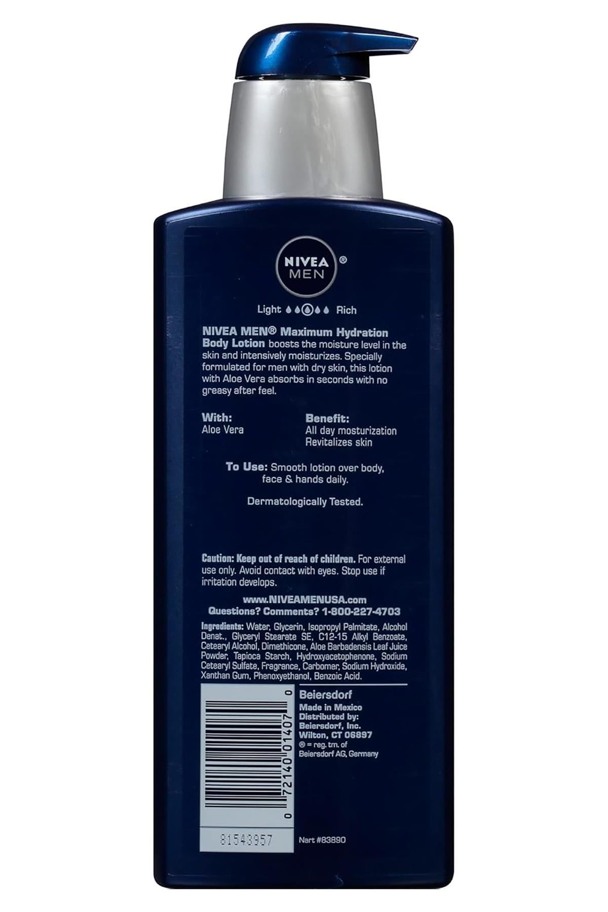 Nivea Men Maximum Hydration Nemlendirici Vücut Losyonu 500ML