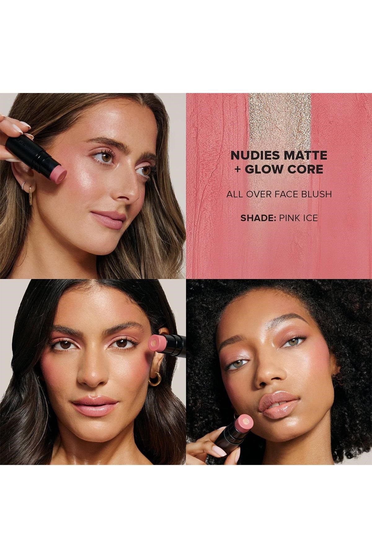Nudestix Yanak + Göz + Dudak Renklendirici Işıltılı Stick Pink Ice 6GR