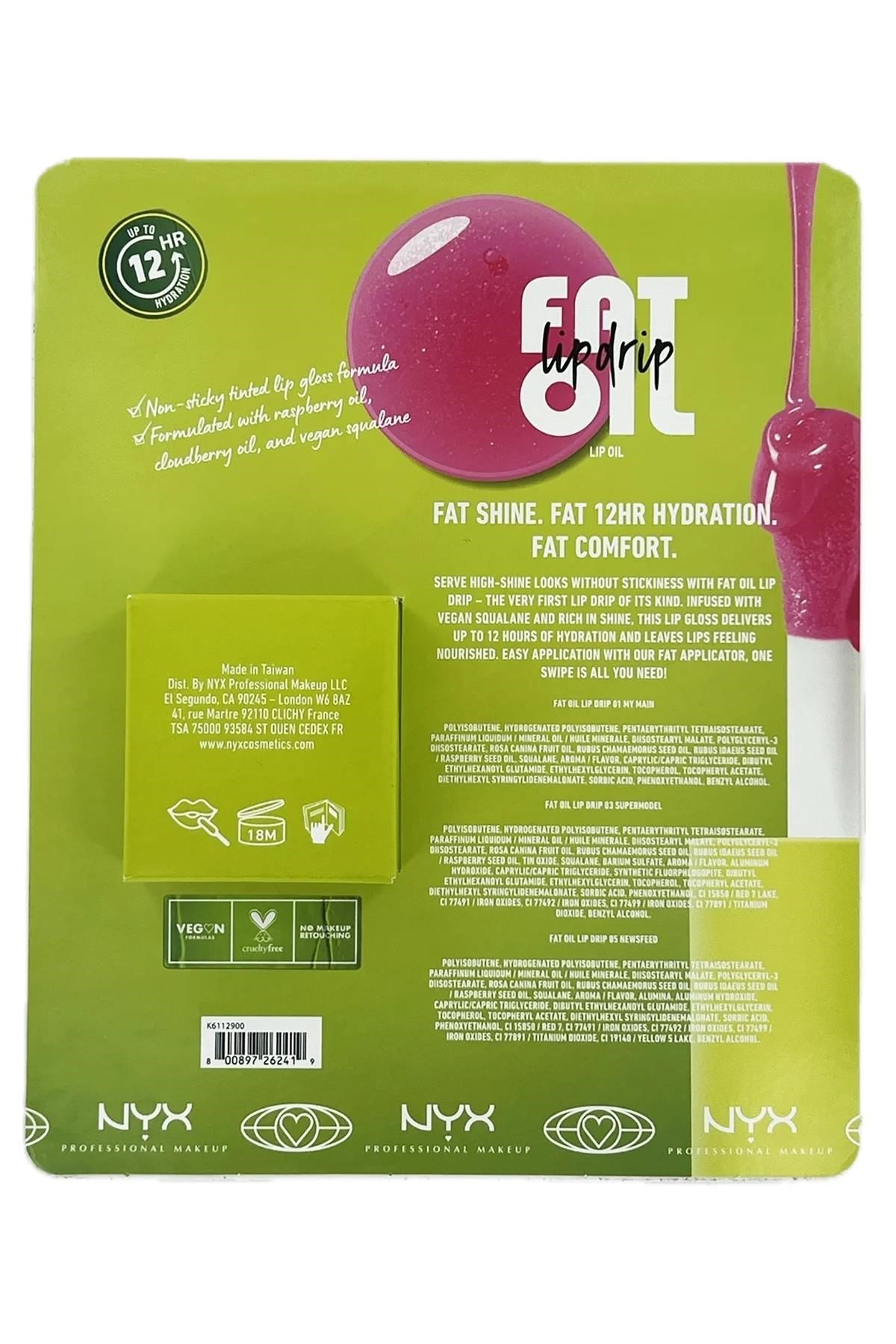 NYX Fat Oil Lip Drip Nemlendirici Dudak Yağı Set 3x4.8ML