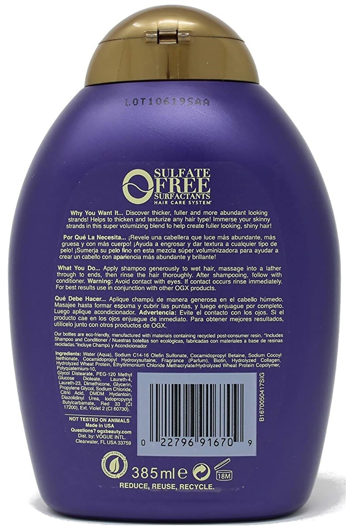 OGX Biotin & Collagen Kalınlık ve Dolgunluk Şampuanı 385ML