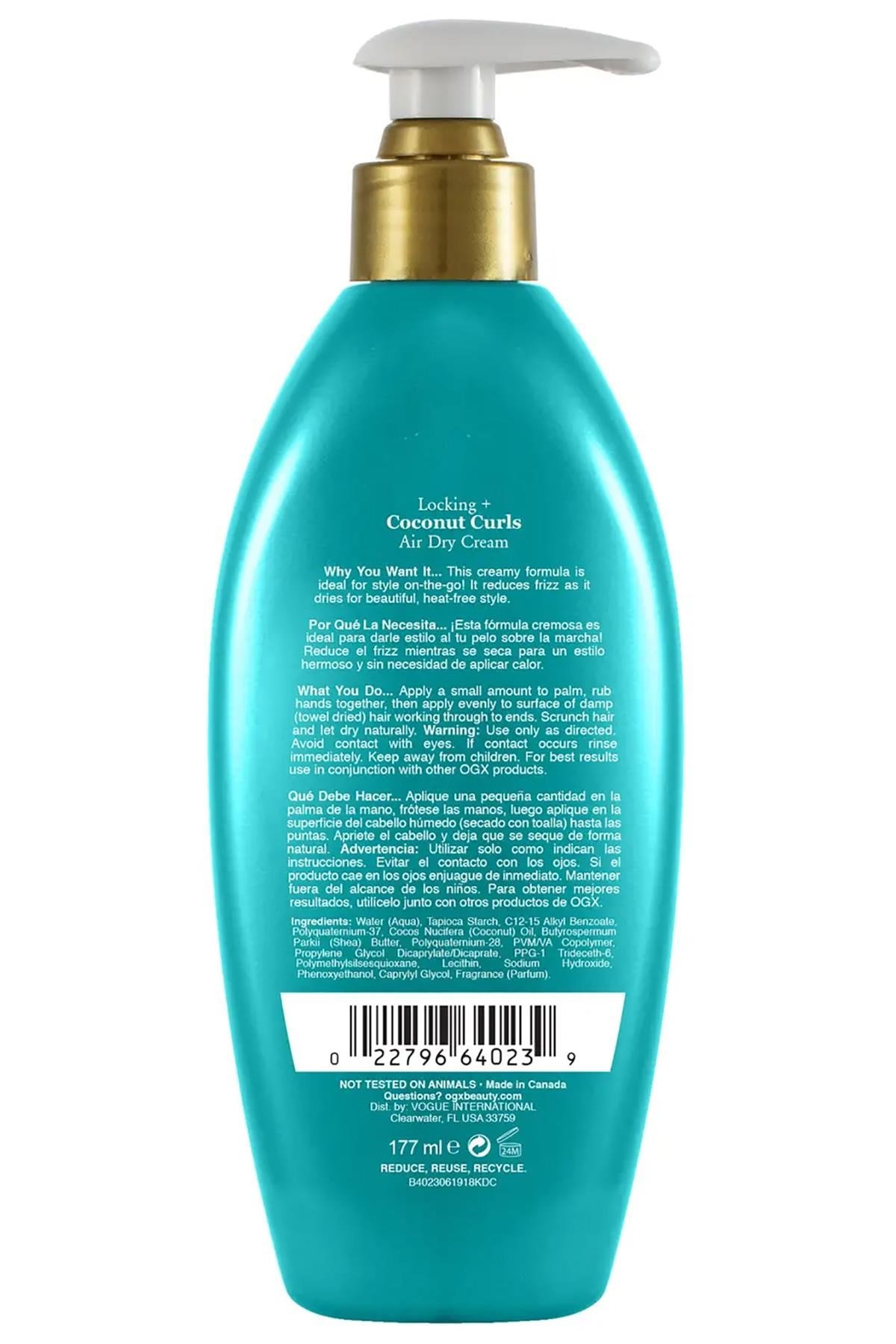 OGX Locking+ Coconut Curls Bukle Belirginleştirici Durulanmayan Saç Kremi 177ML