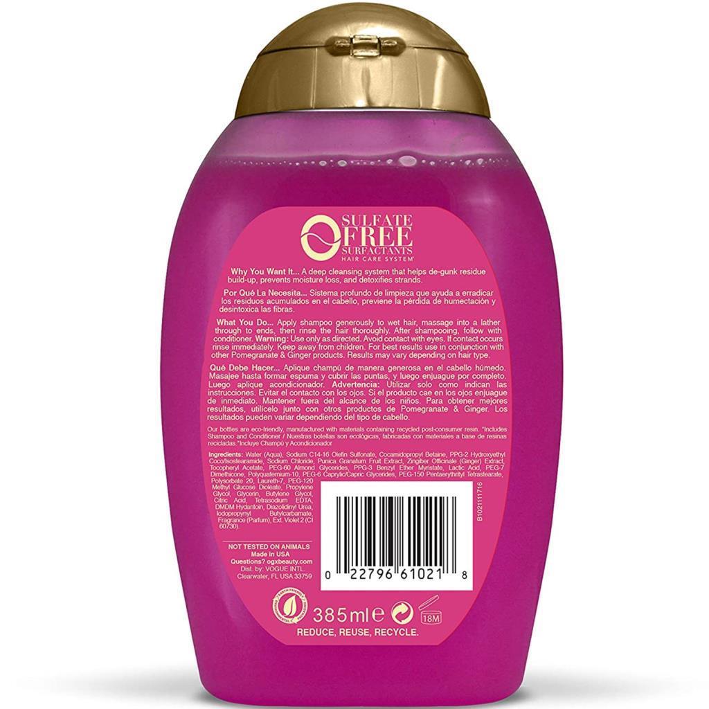 OGX Pomegranate Ginger Arındırıcı Şampuan 385ML