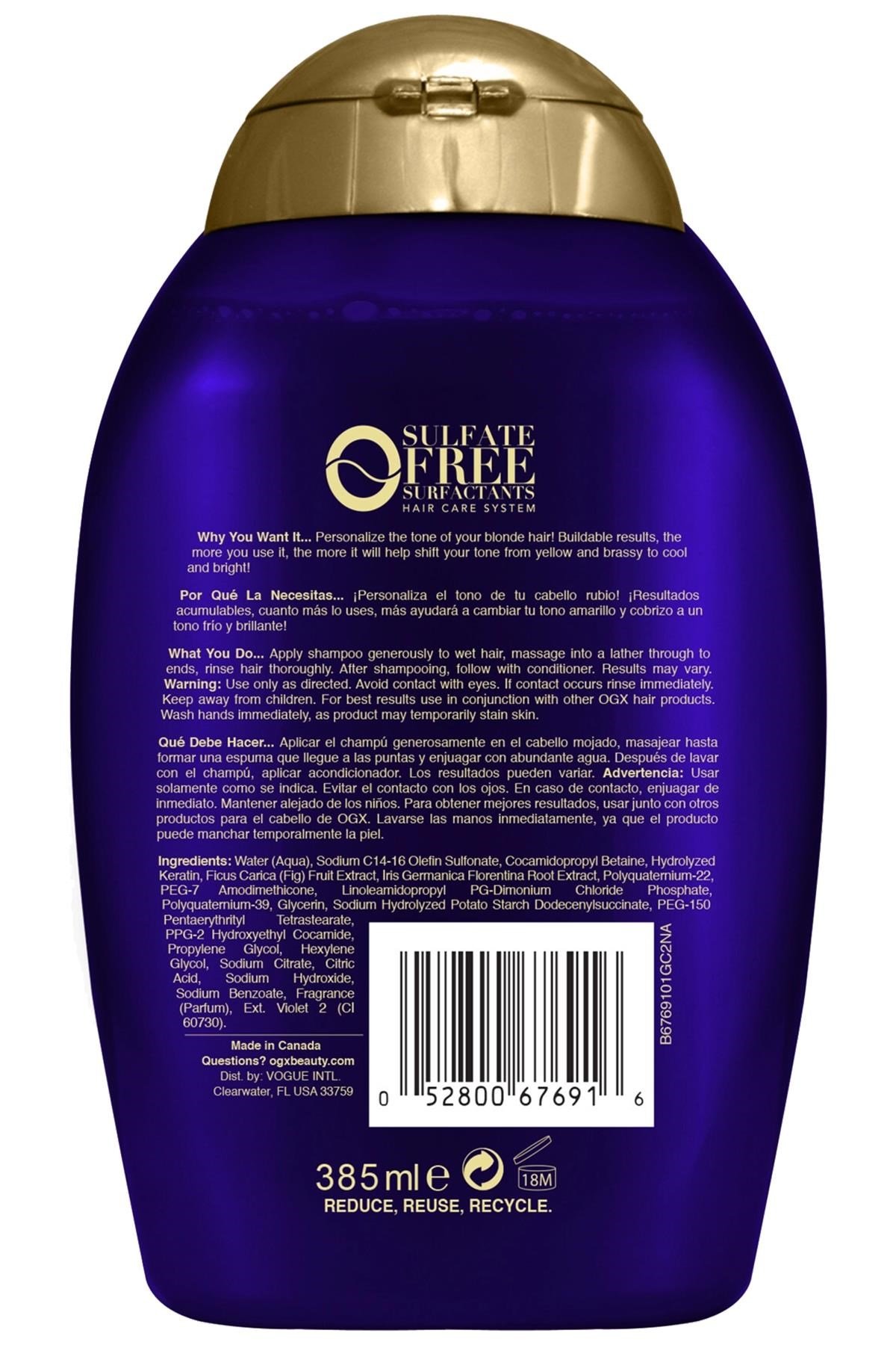 OGX Renk Bakımı+ Tonlayıcı Mor Şampuan 385ML