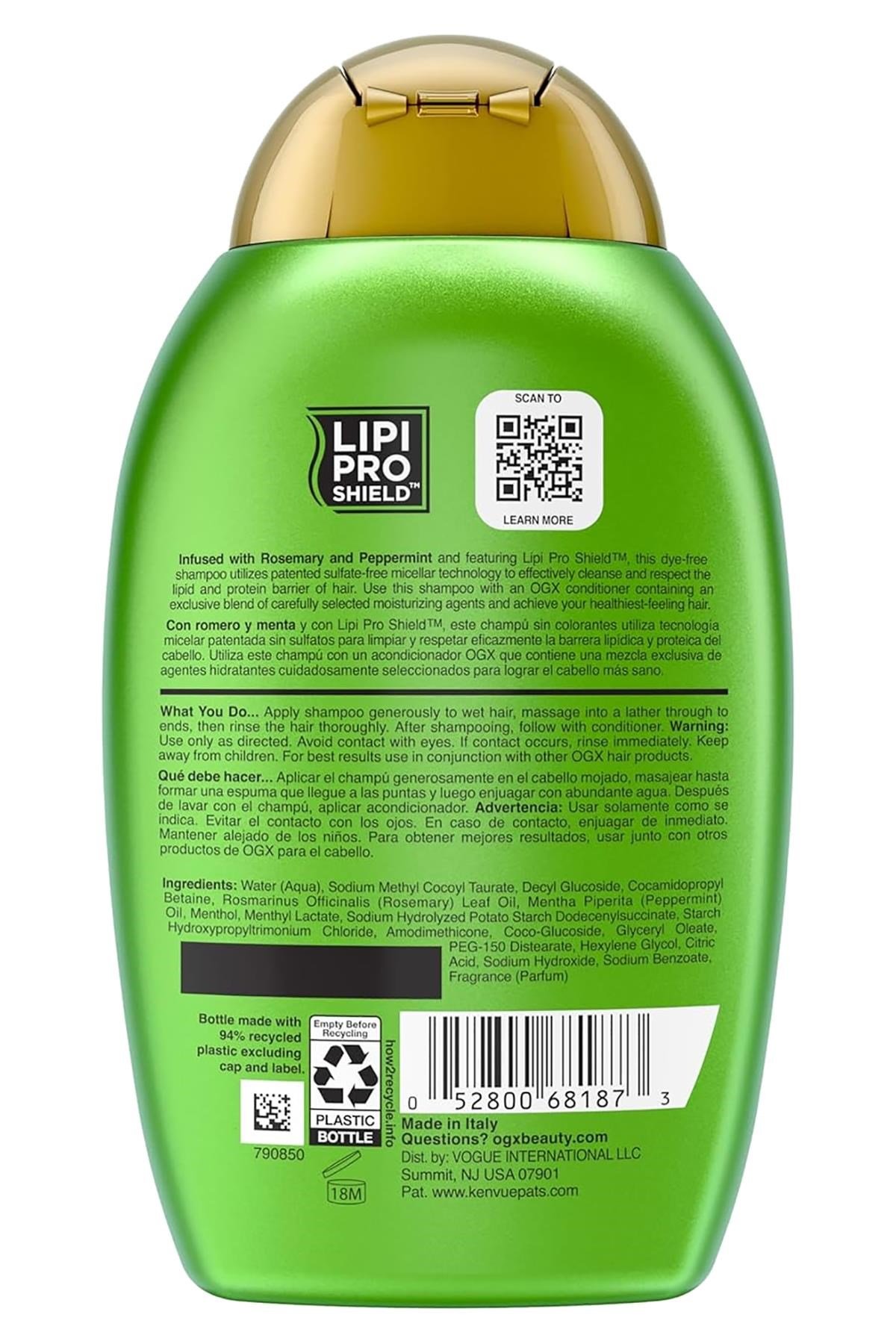 OGX Rosemary Mint Arındırıcı ve Ferahlatıcı Şampuan 385ML