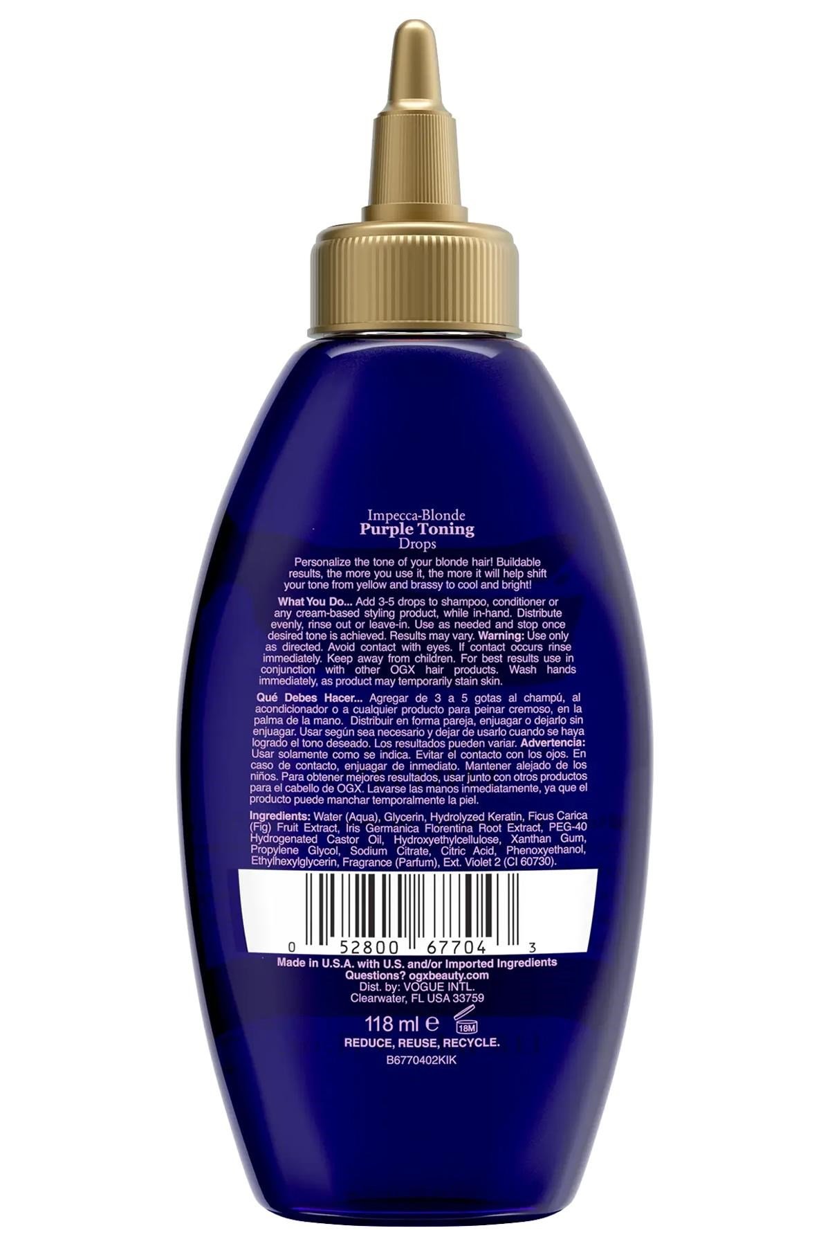 OGX Sarı Saçlar İçin Renk Bakımı ve Tonlayıcı Saç Toniği 118ML