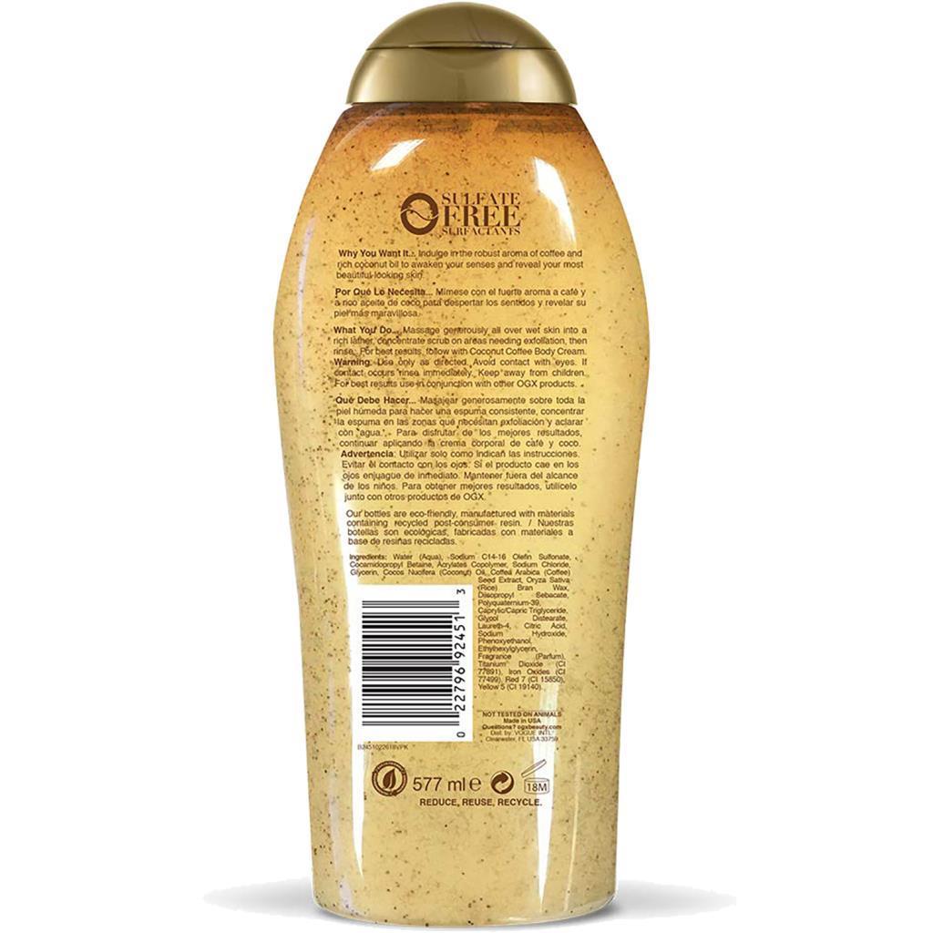 OGX Smoothing Coconut Coffee Scrub & Wash 577ML
