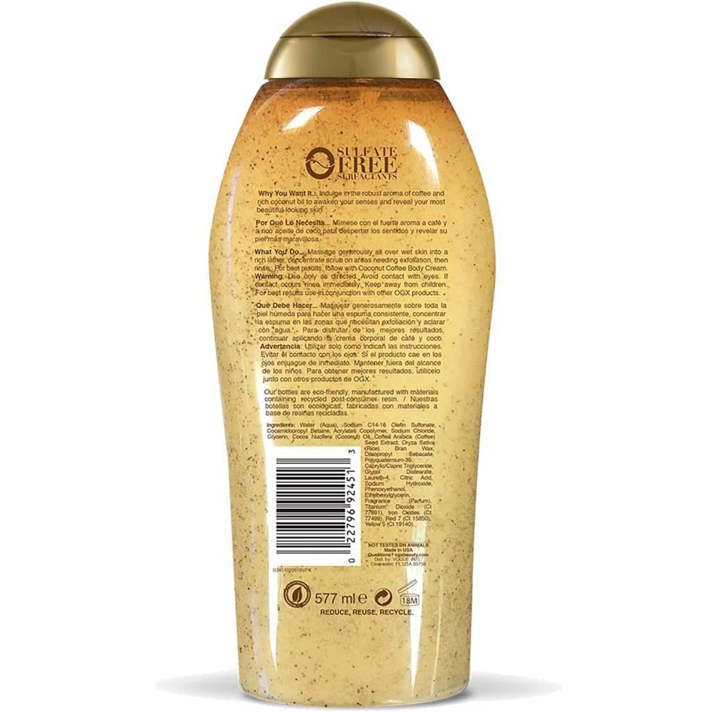 OGX Smoothing Coconut Coffee Scrub & Wash 577ML