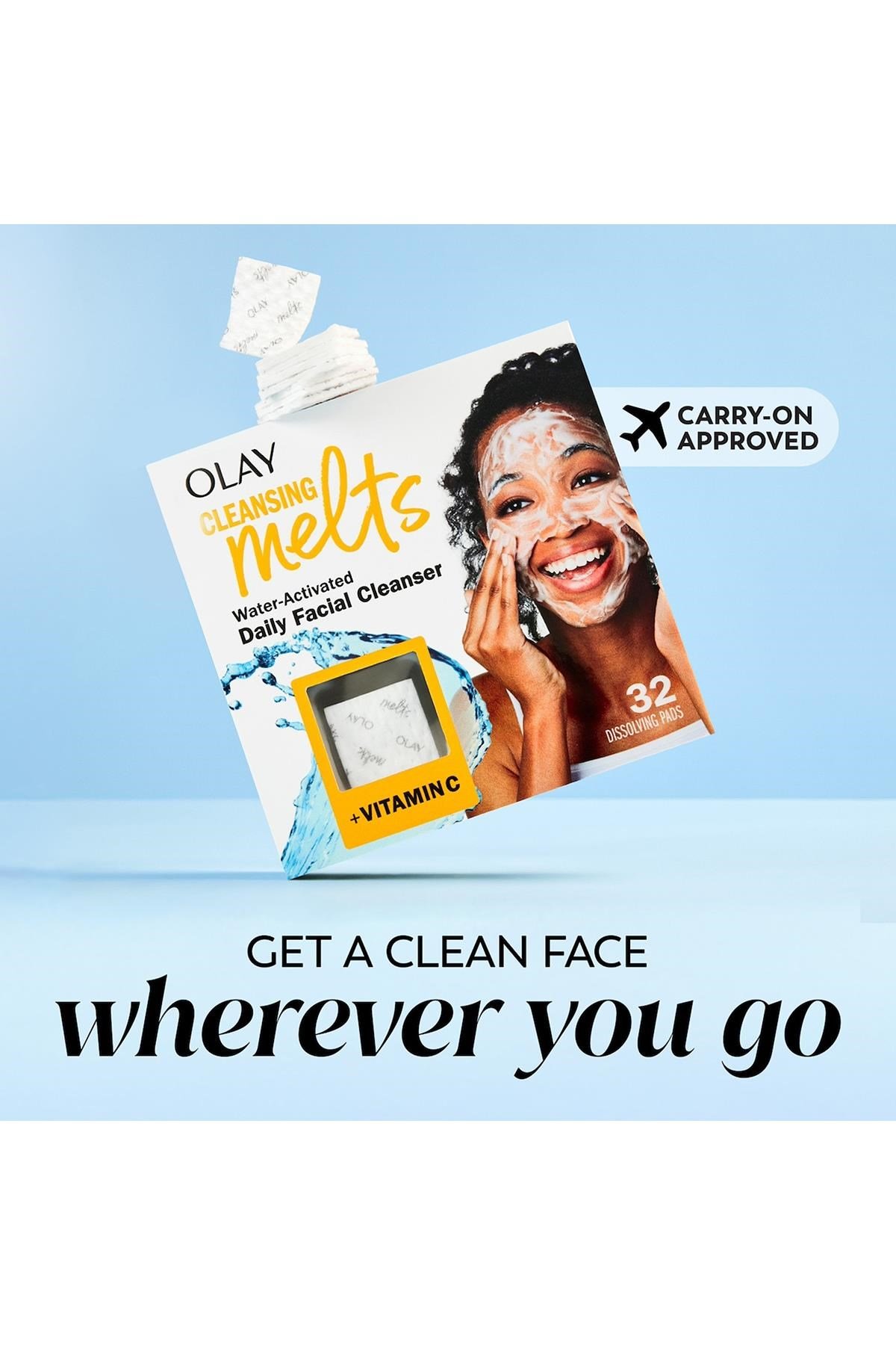 Olay Cleansing Melts + Vitamin C Cilt Temizleyici Çözünen Ped 32 Adet