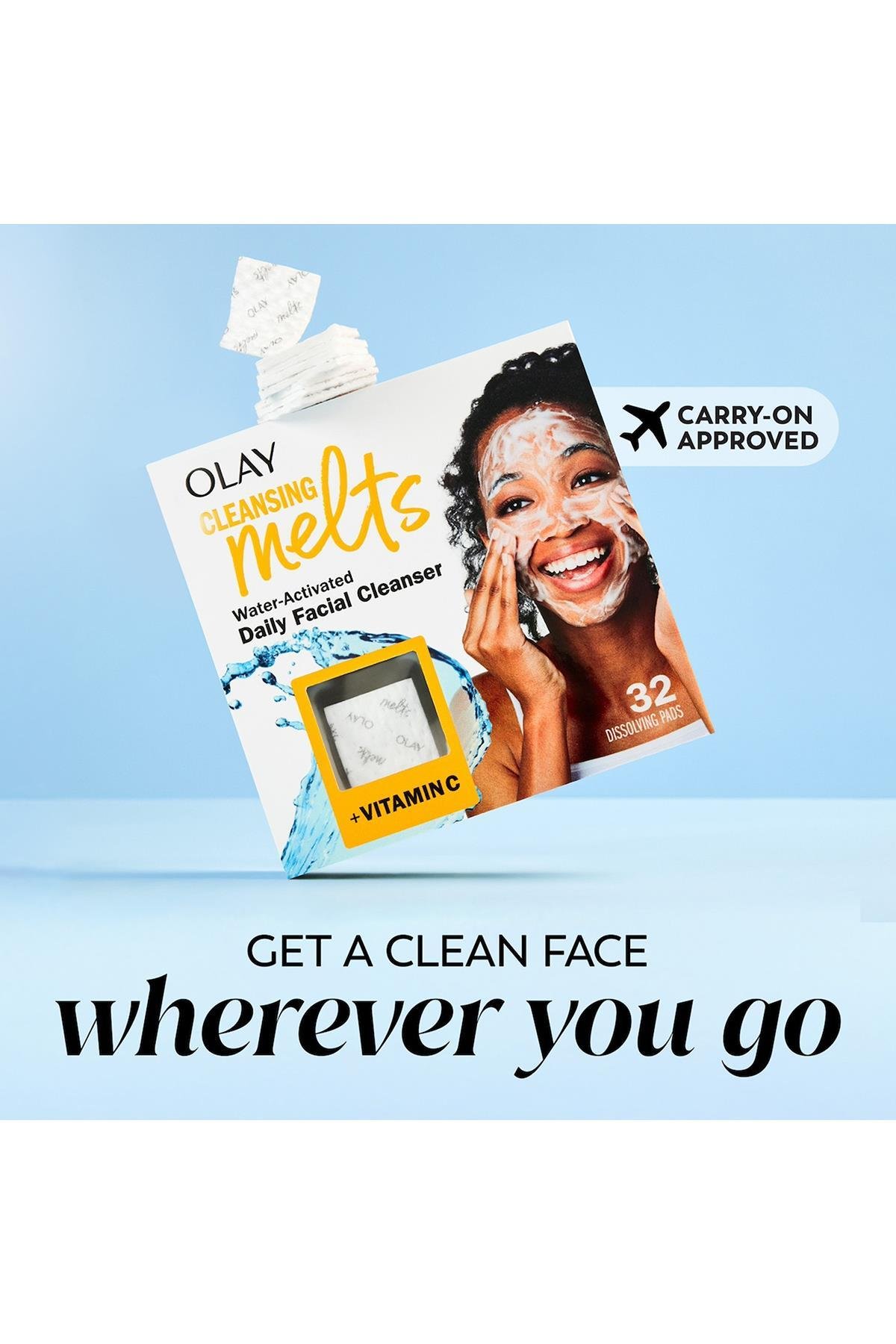 Olay Cleansing Melts + Vitamin C Cilt Temizleyici Çözünen Ped 32 Adet