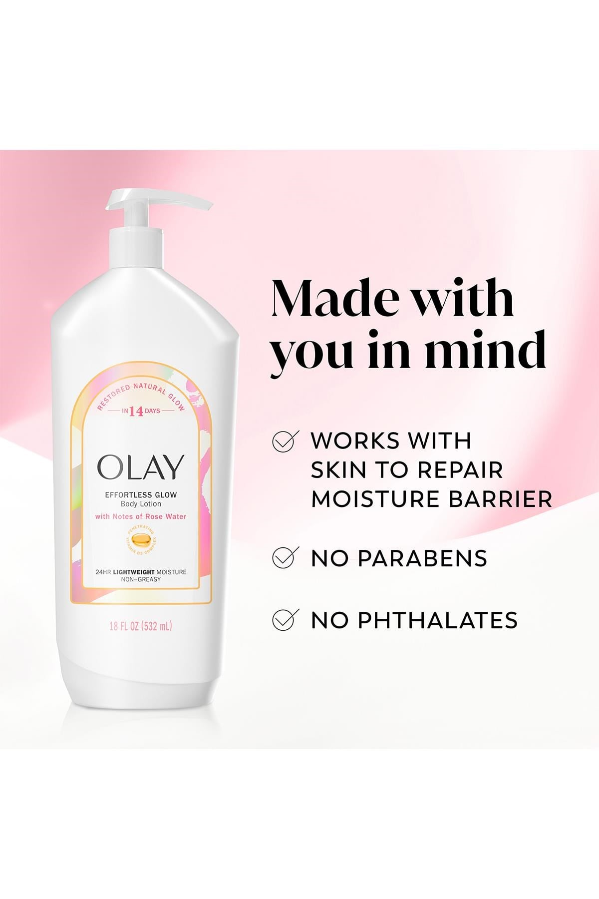 Olay Effortless Glow Gül Suyu Özlü Nemlendirici Vücut Losyonu 532ML