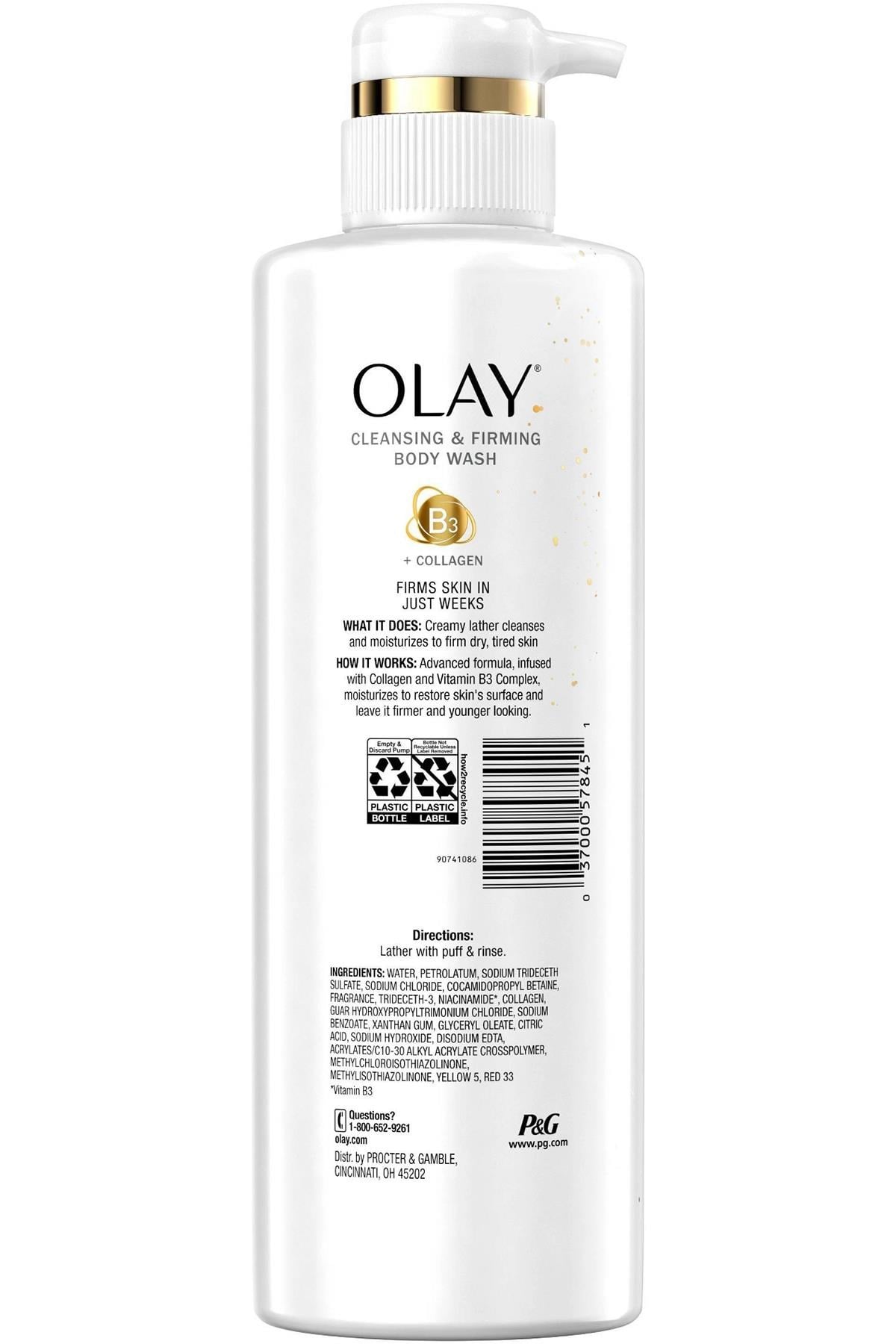 Olay Kollajen ve B3 Vitamini İçerikli Temizleyici ve Sıkılaştırıcı Vücut Şampuanı 530ML