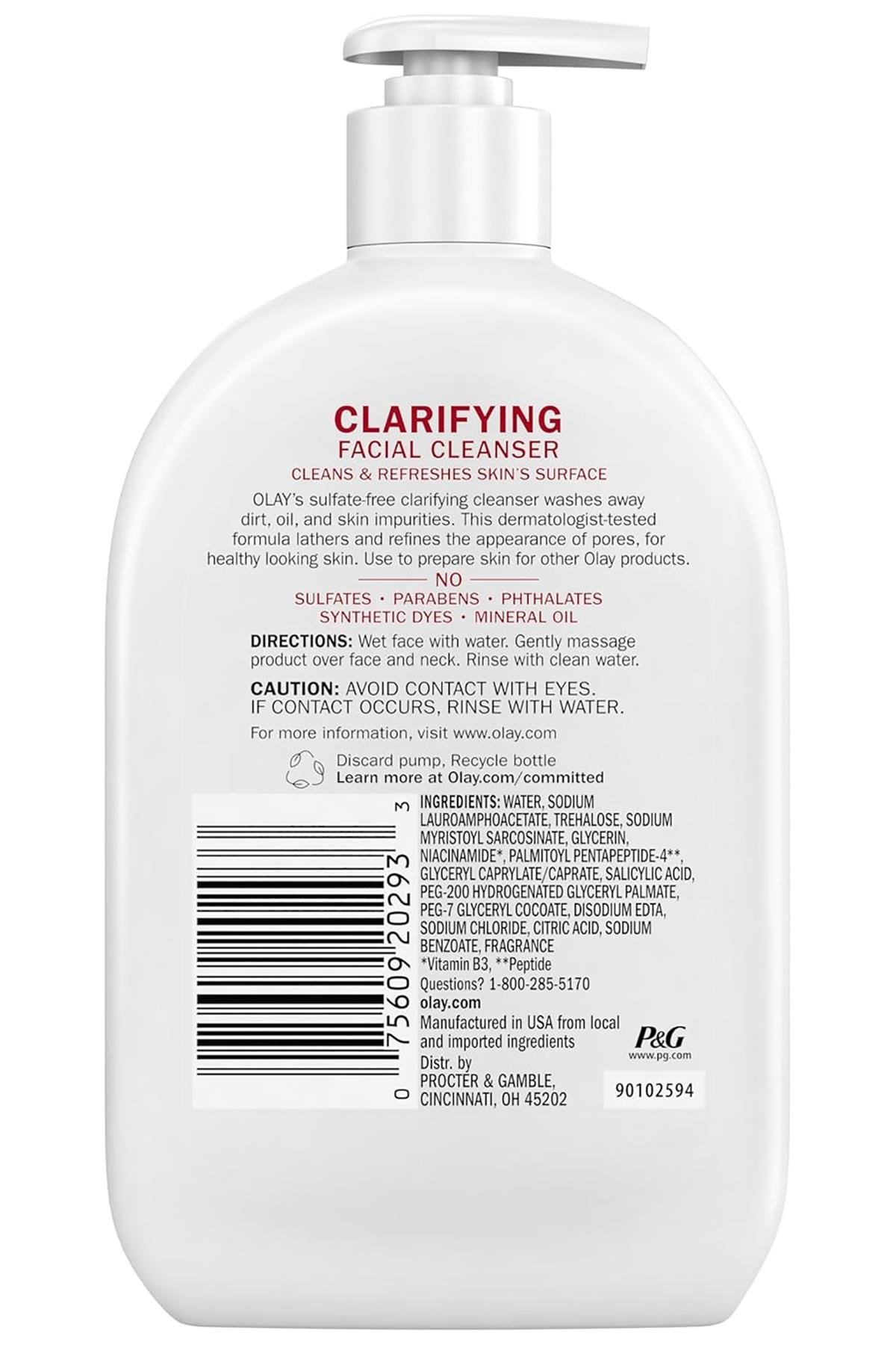 Olay Niacinamide + Peptide 24 Günlük Yüz Temizleme Jeli 473ML