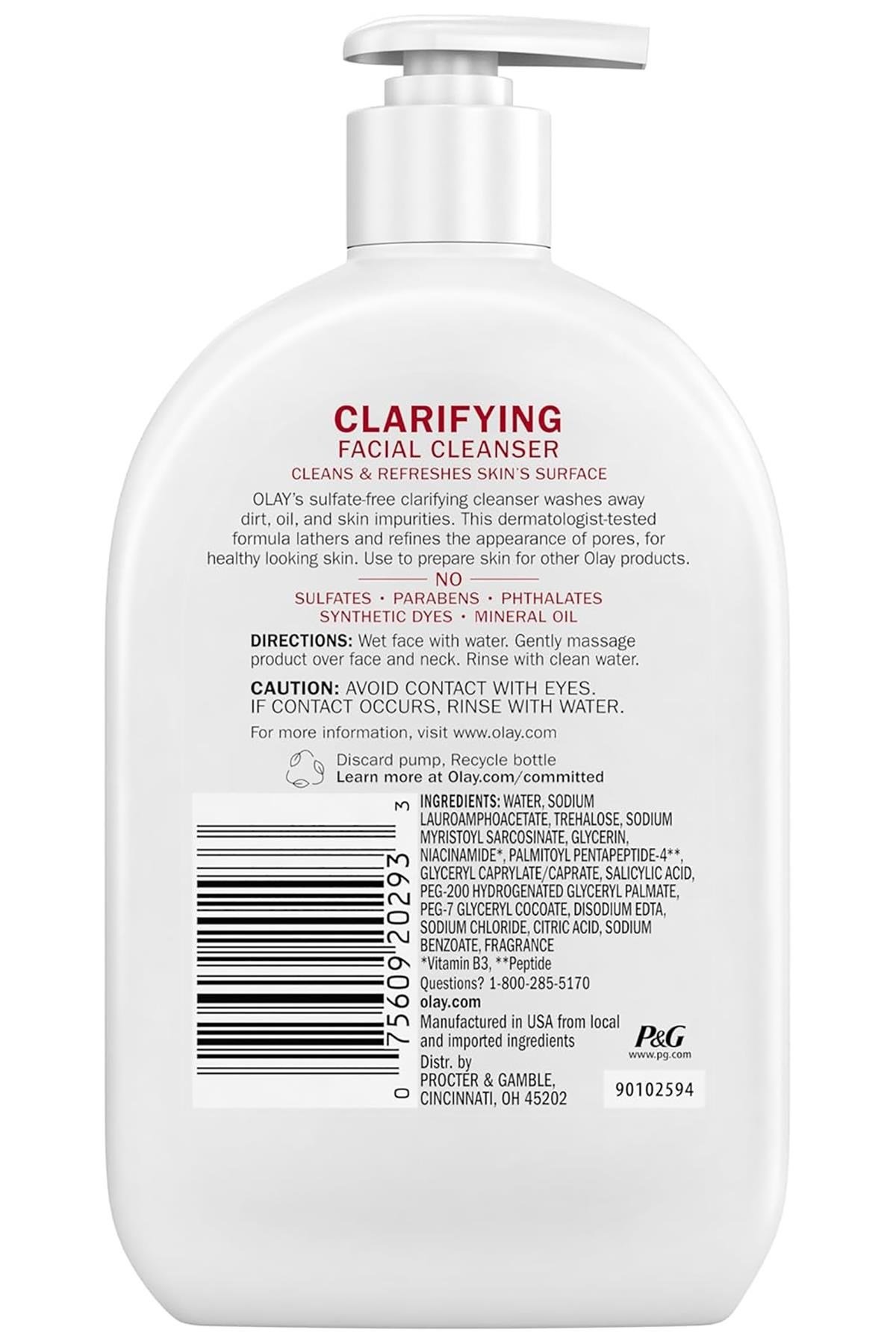 Olay Niacinamide + Peptide 24 Günlük Yüz Temizleme Jeli 473ML