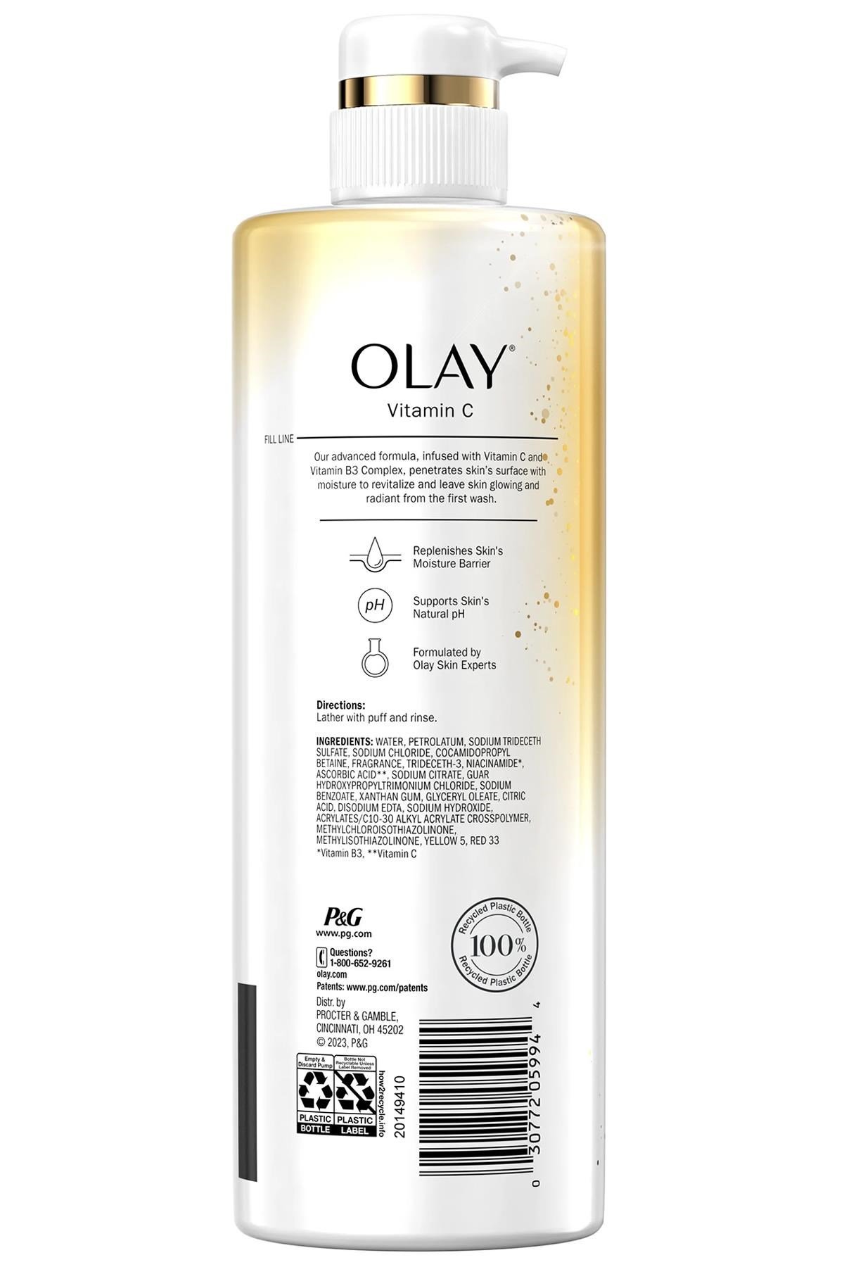 Olay Vitamin C ve B3 Vitamini İçerikli Nemlendirici Vücut Şampuanı 591ML