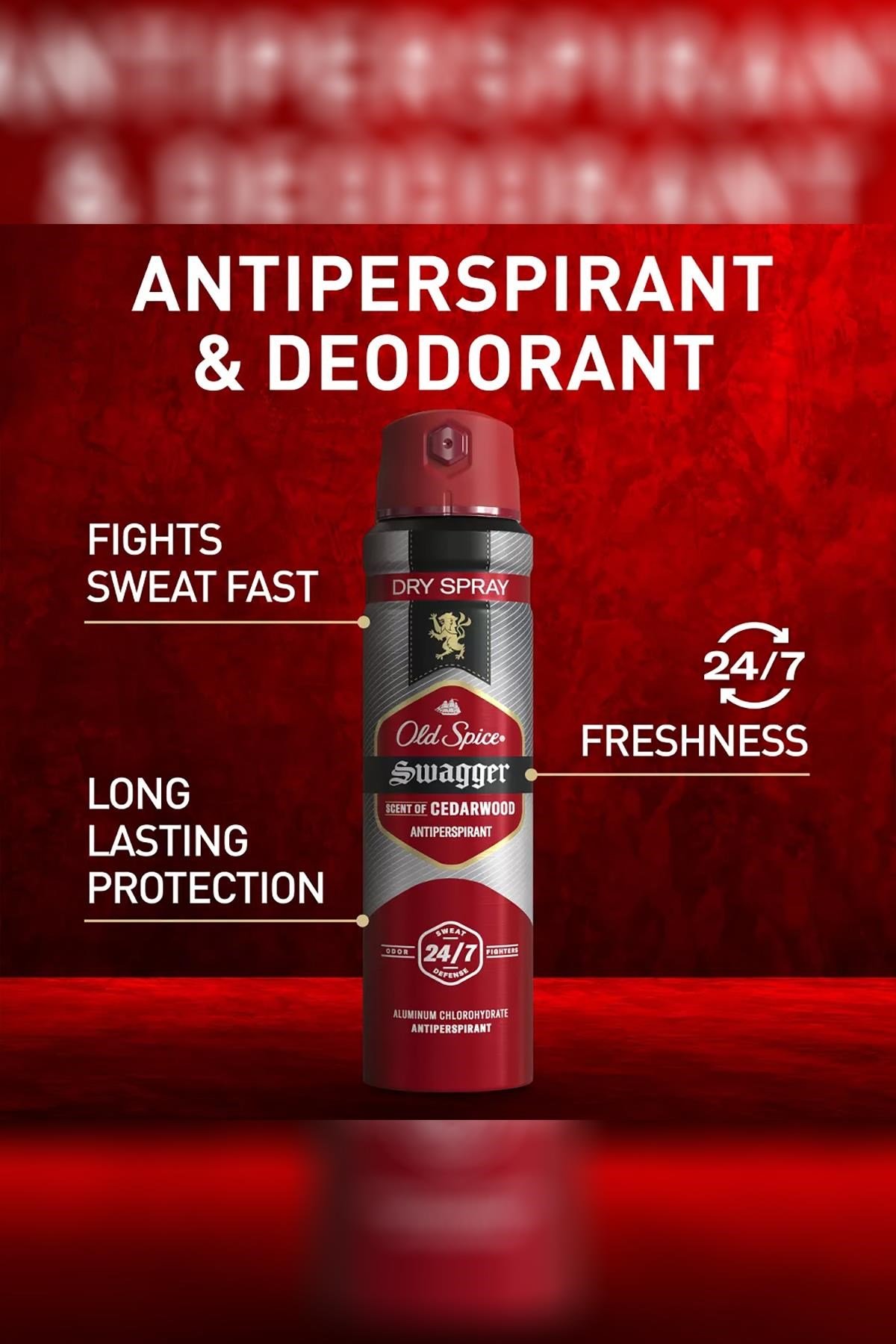 Old Spice Swagger Scent of Cedarwood Antiperspirant Sprey Deodorant 122GR