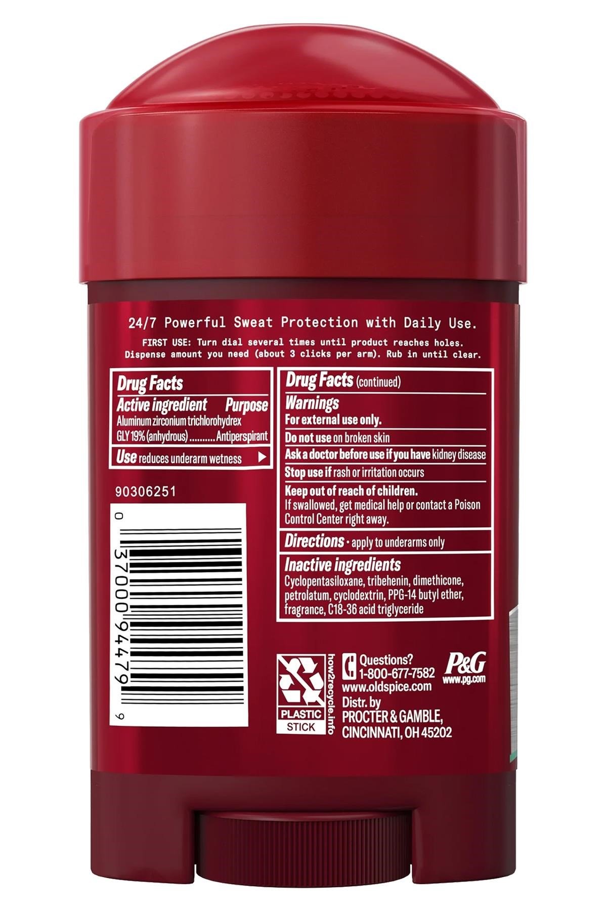 Old Spice Sweat Defense Pure Sport Plus Antiperspirant Stick Deodorant 73GR