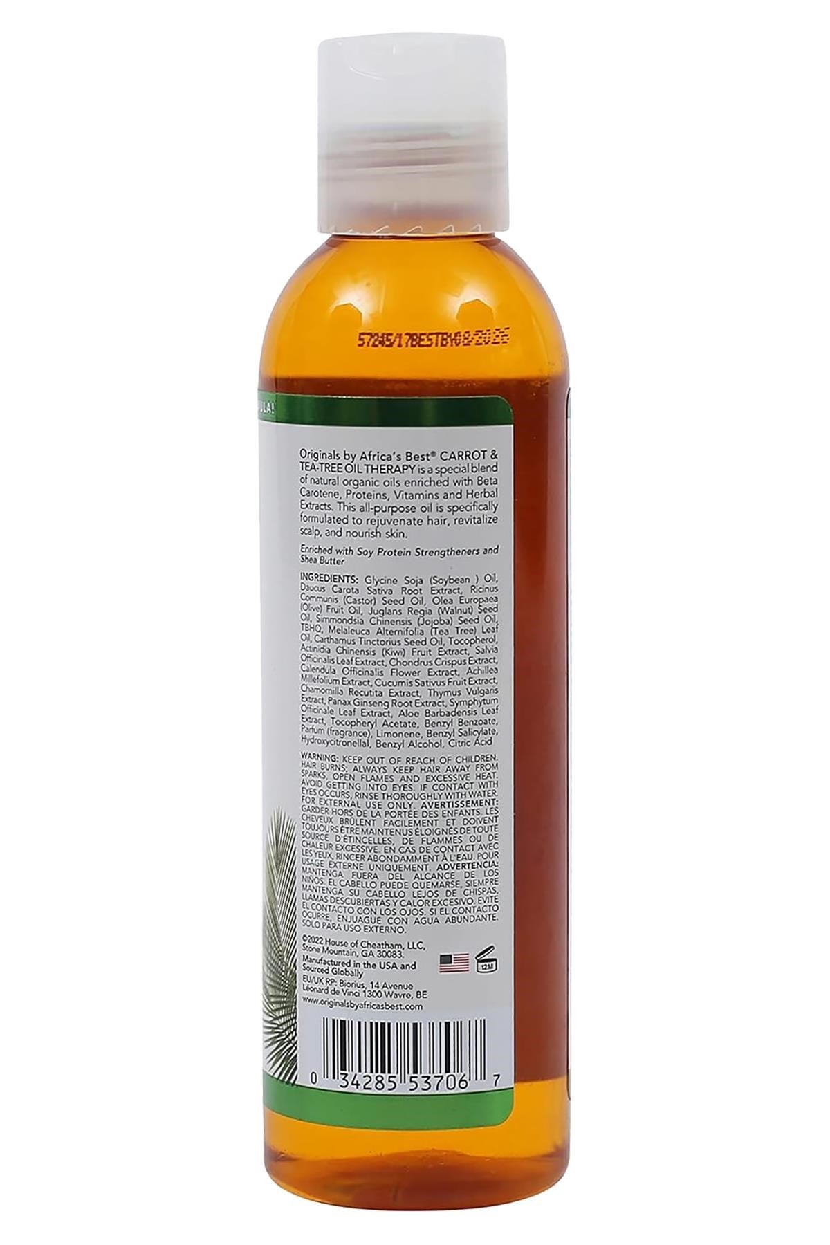 Originals by Africa’s Best Carrot & Tea-Tree Saç ve Cilt İçin Bakım Yağı 177ML