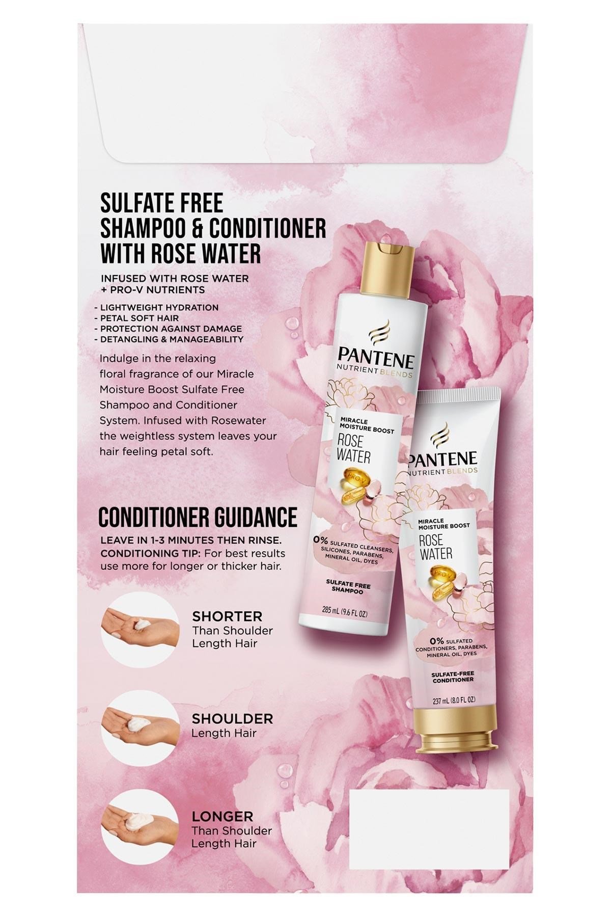 Pantene Rose Water Nemlendirici Sülfatsız Şampuan ve Saç Kremi Seti