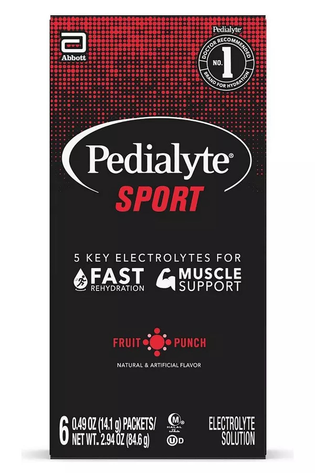 Pedialyte Sport Electrolyte Powder Fruit Punch 6 Paket