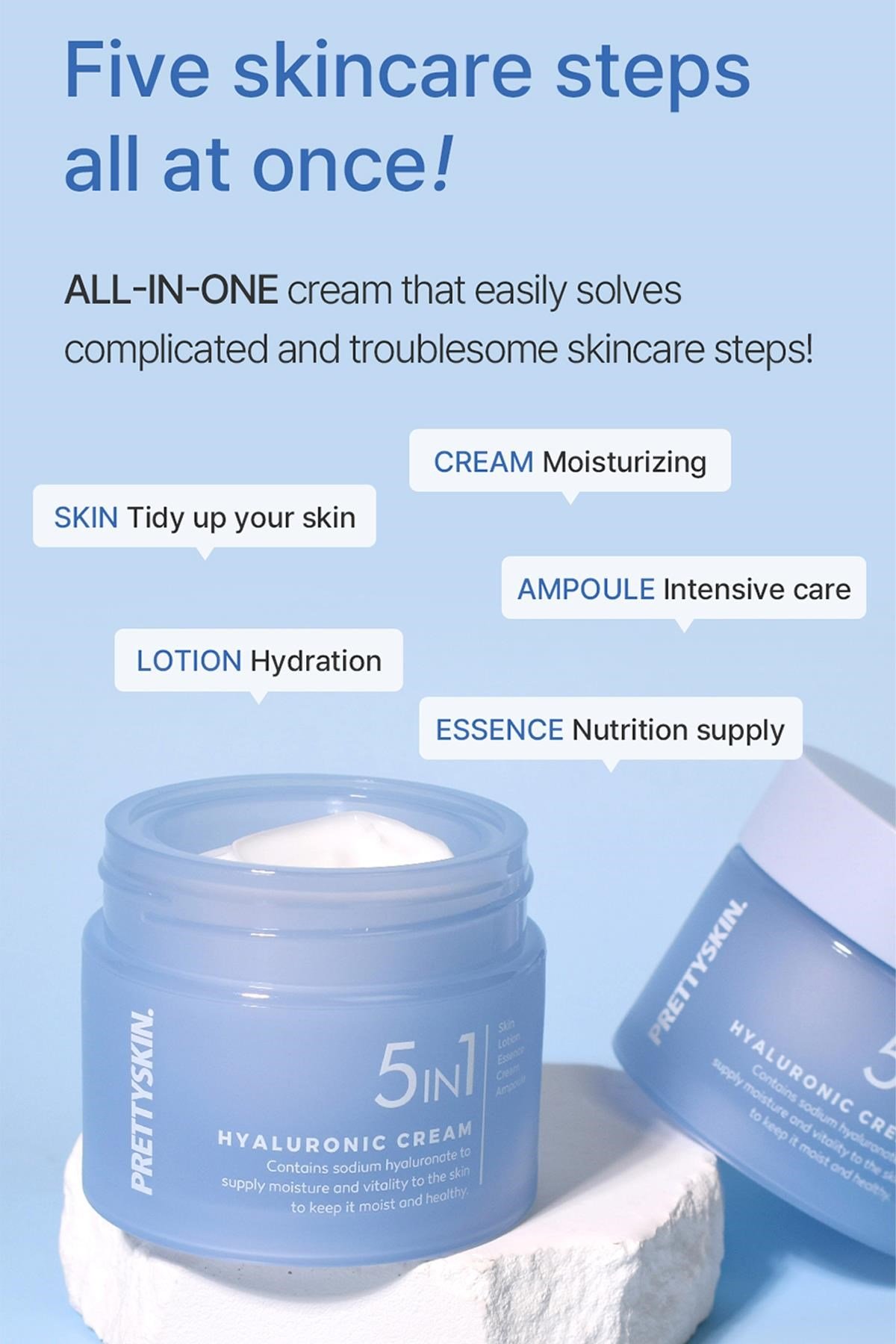 PrettySkin 5in1 Hyaluronic Nemlendirici Yüz Kremi 50ML