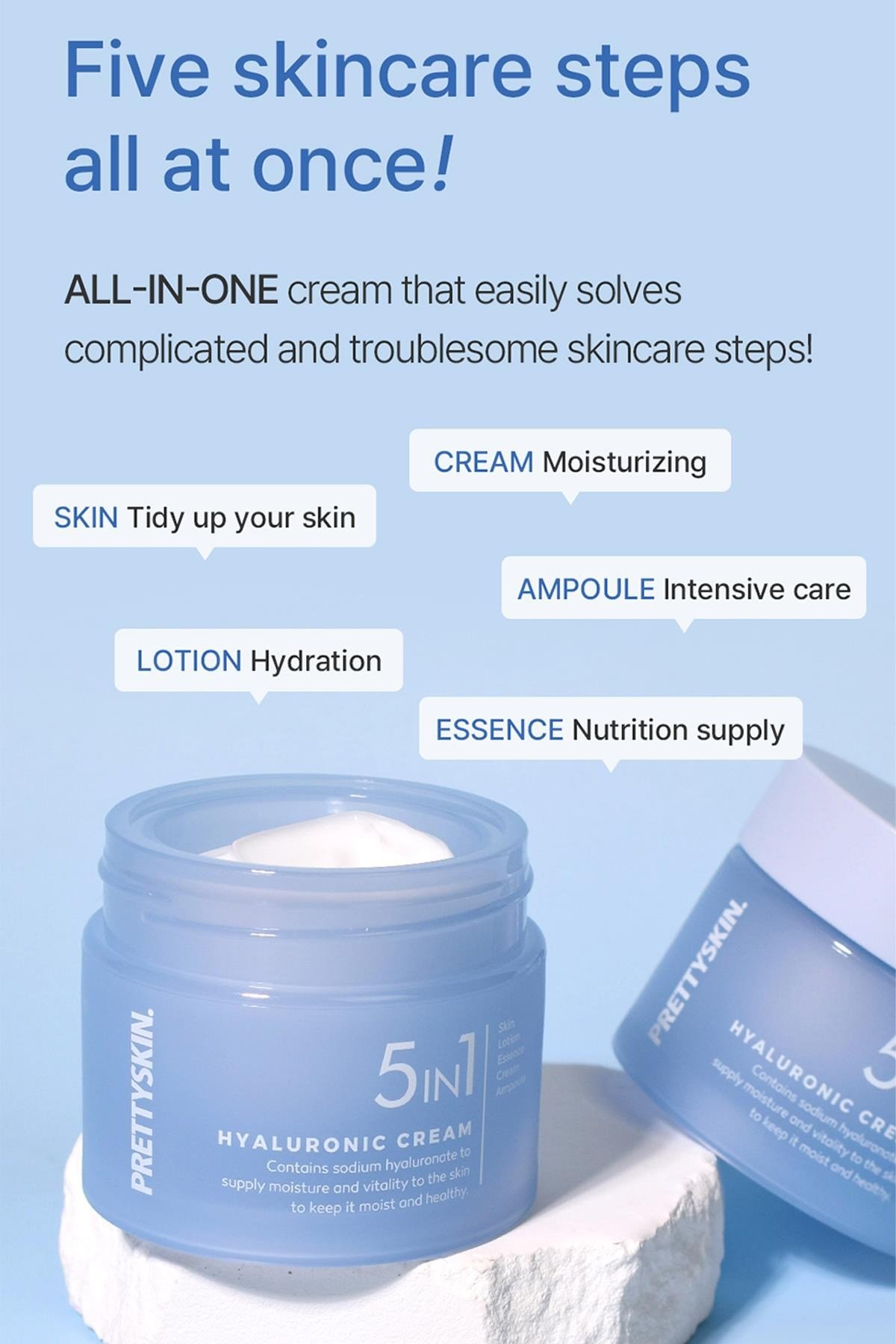 PrettySkin 5in1 Hyaluronic Nemlendirici Yüz Kremi 50ML