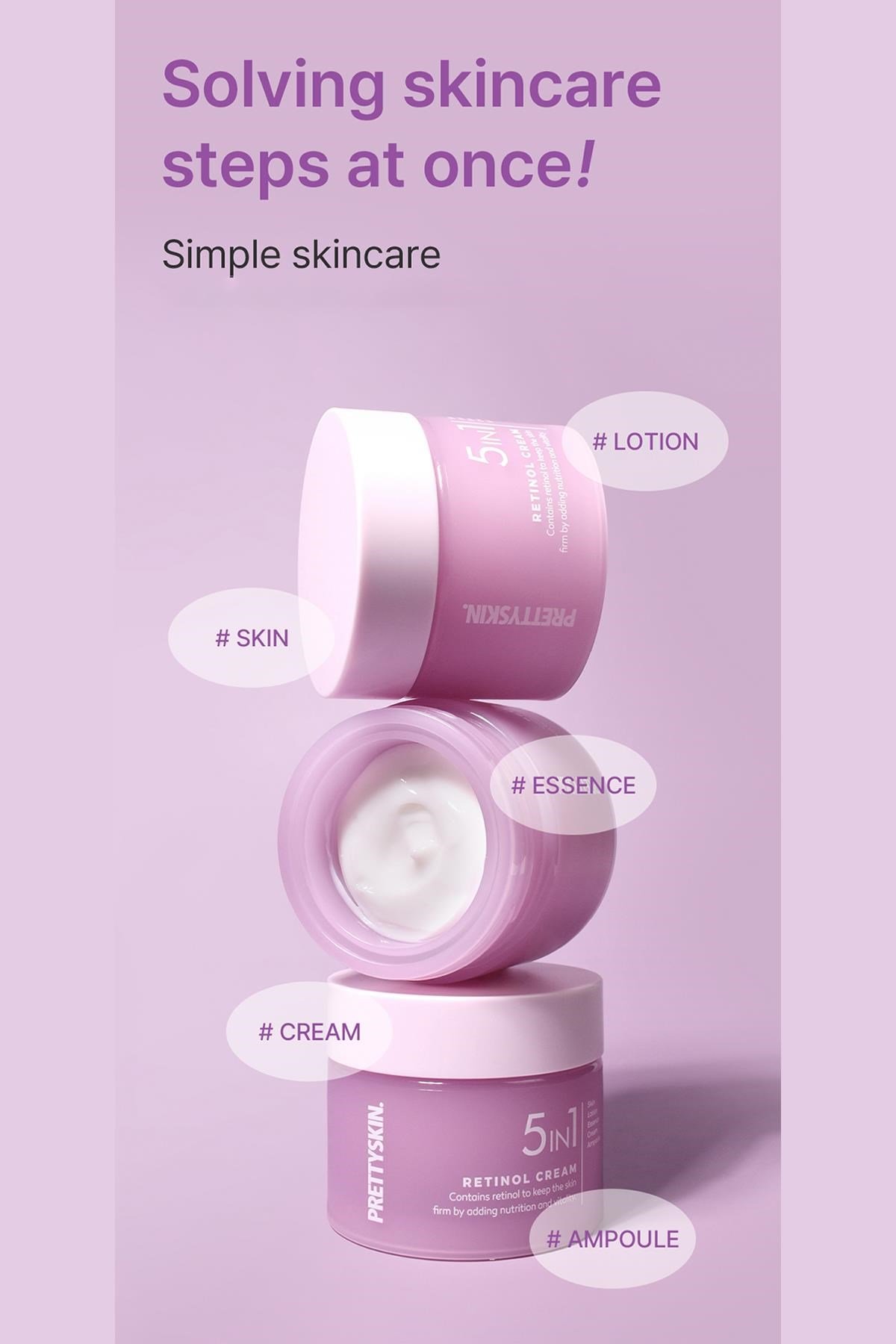 PrettySkin 5in1 Retinol Nemlendirici Yüz Kremi 50ML