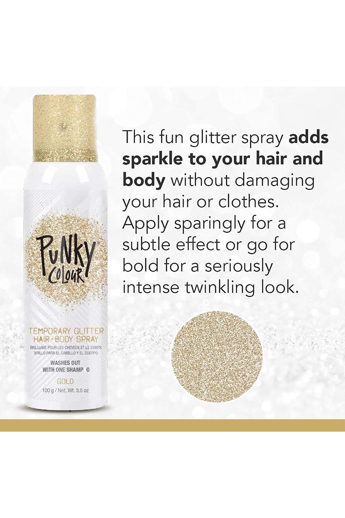 Punky Colour Altın Renk Simli Saç ve Vücut Spreyi 100GR
