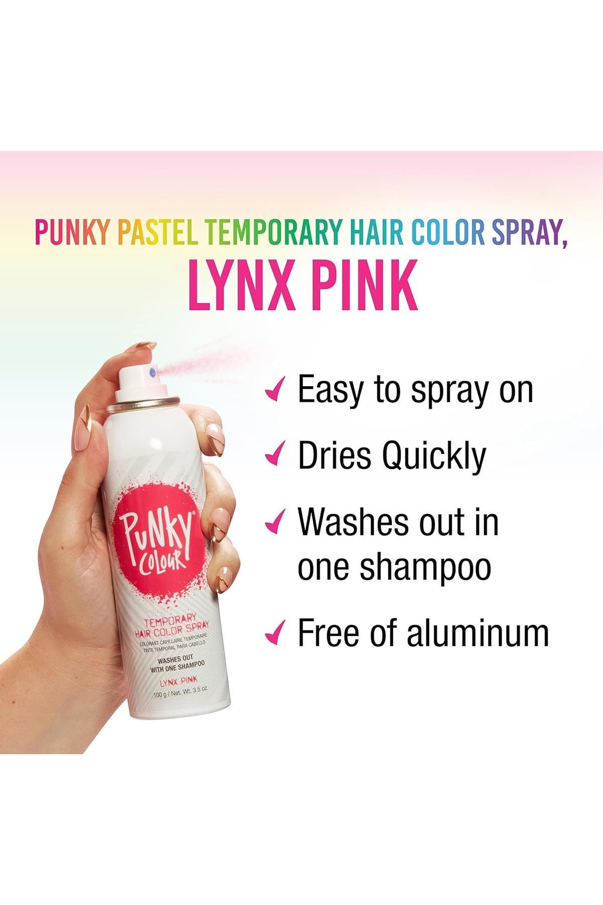 Punky Colour Geçici Renklendirici Saç Spreyi Lynx Pink 100GR