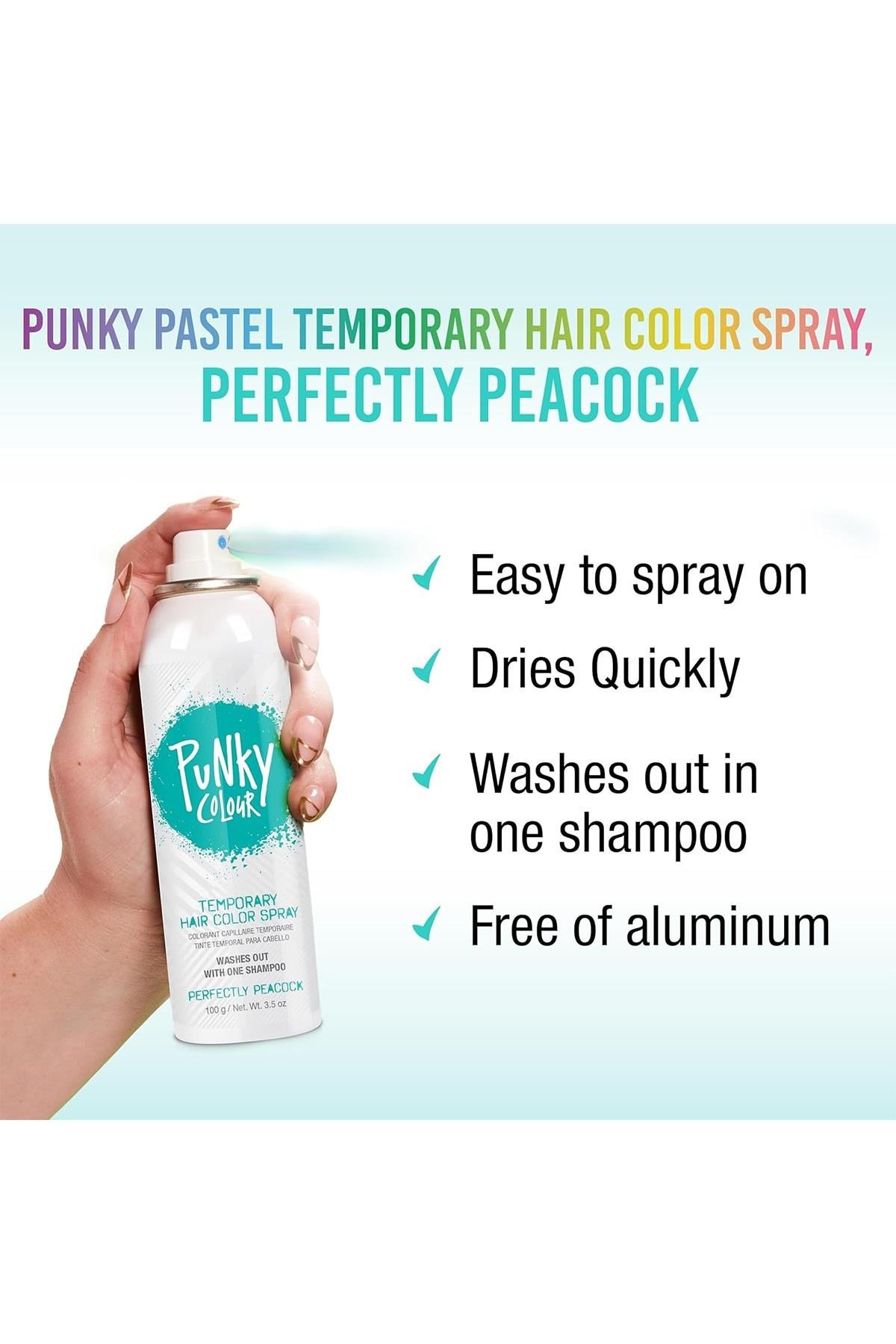Punky Colour Geçici Renklendirici Saç Spreyi Perfectly Peacock 100GR