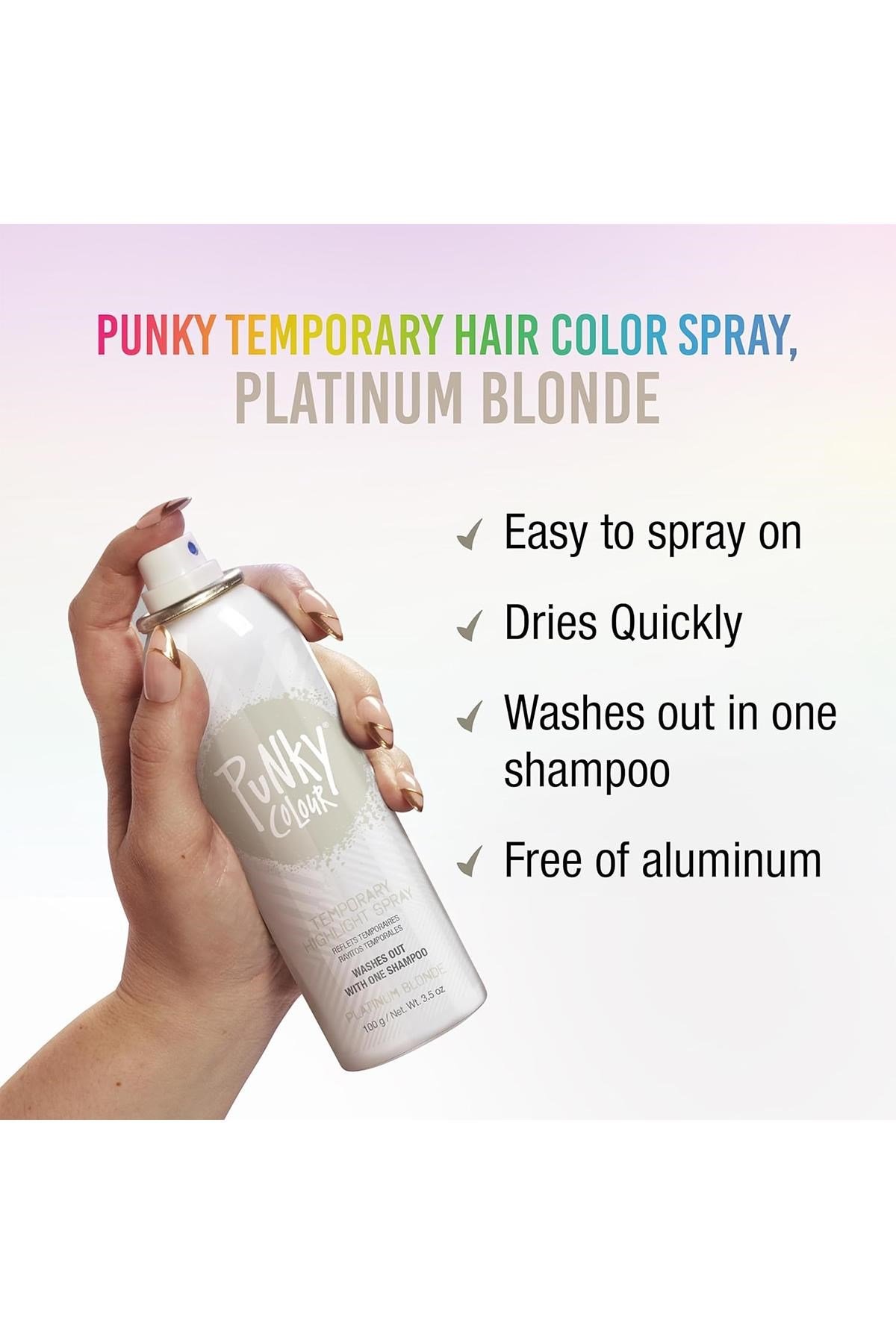 Punky Colour Işıltılı ve Renkli Saç Spreyi Platinum Blonde 100GR